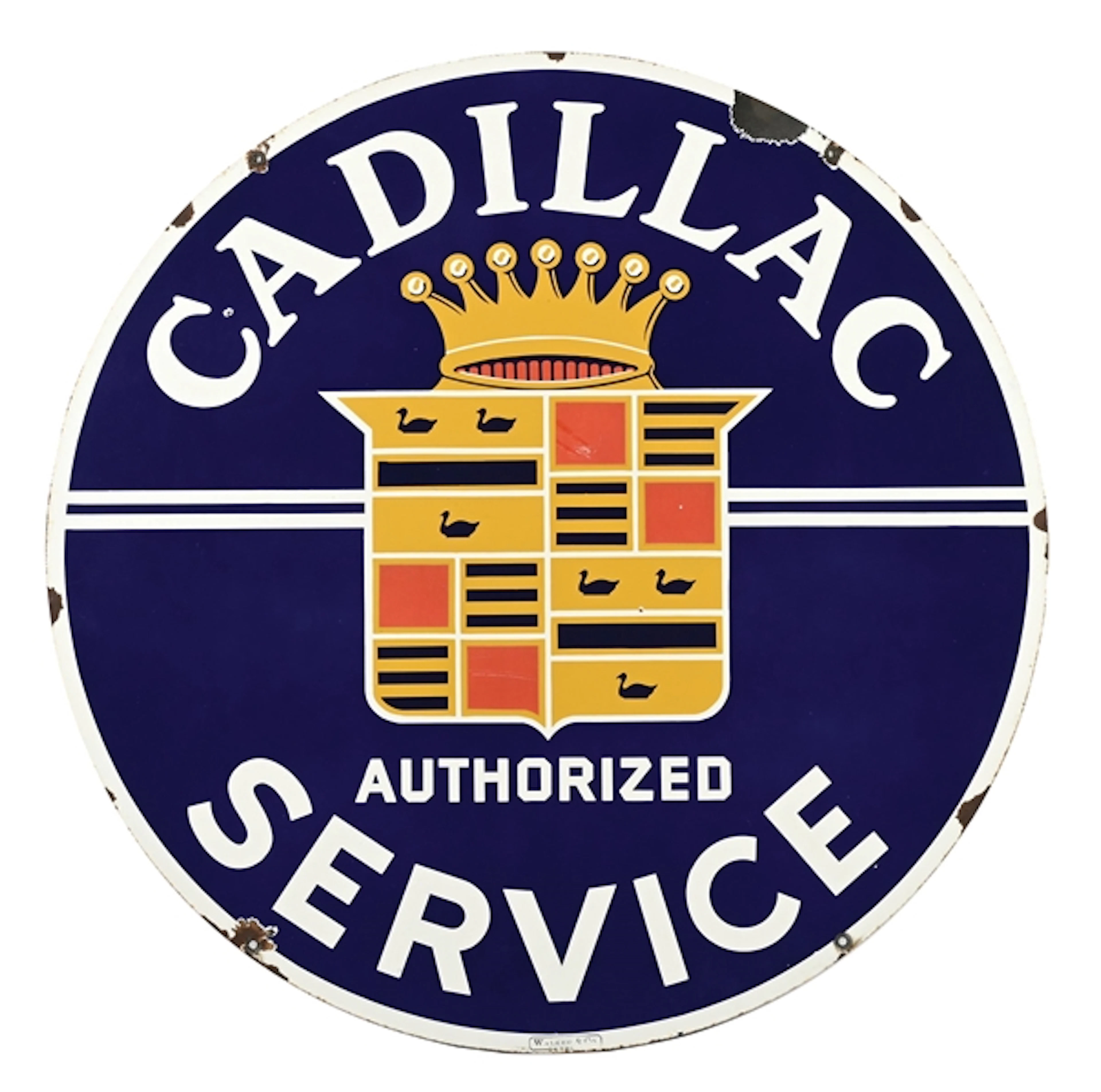CADILLAC AUTHORIZED SERVICE PORCELAIN SIGN