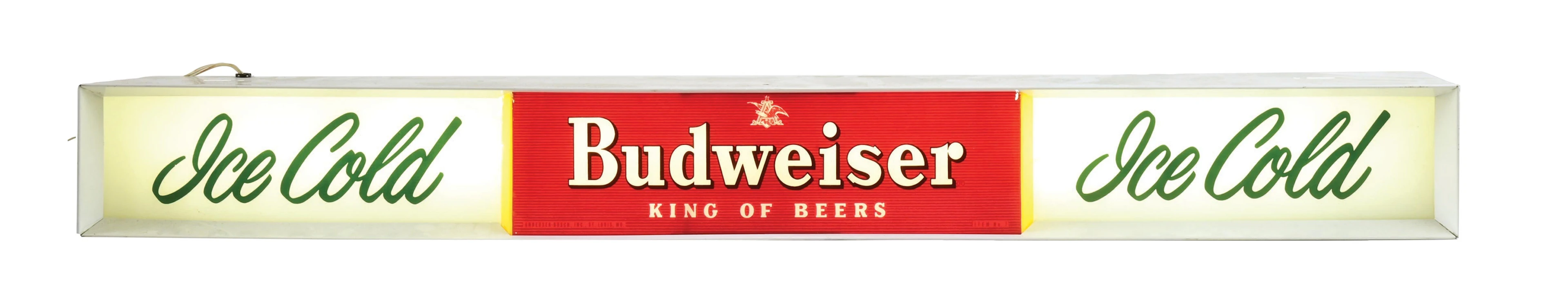 BUDWEISER KING OF BEERS "ICE COLD" LIGHT-UP SIGN
