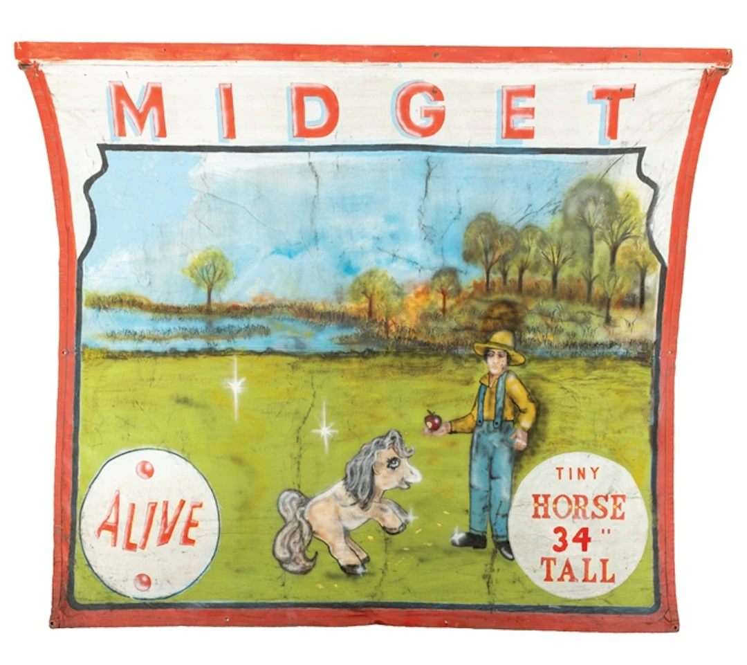 GIANT CIRCUS CANVAS ON WOODEN SCROLL