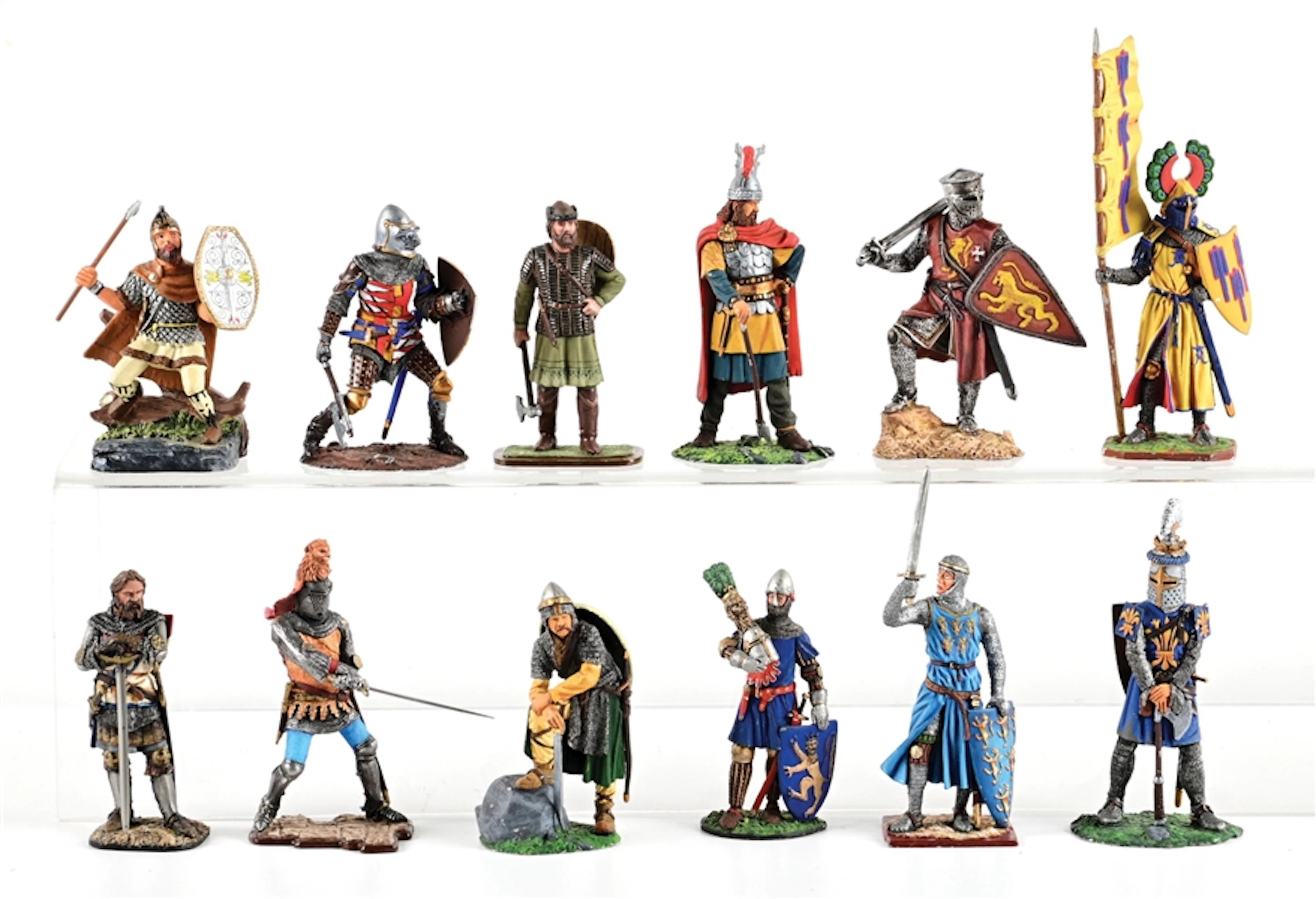 LOT OF 12: VARIOUS RUSSIAN MINIATURES MEDIEVAL KNIGHTS