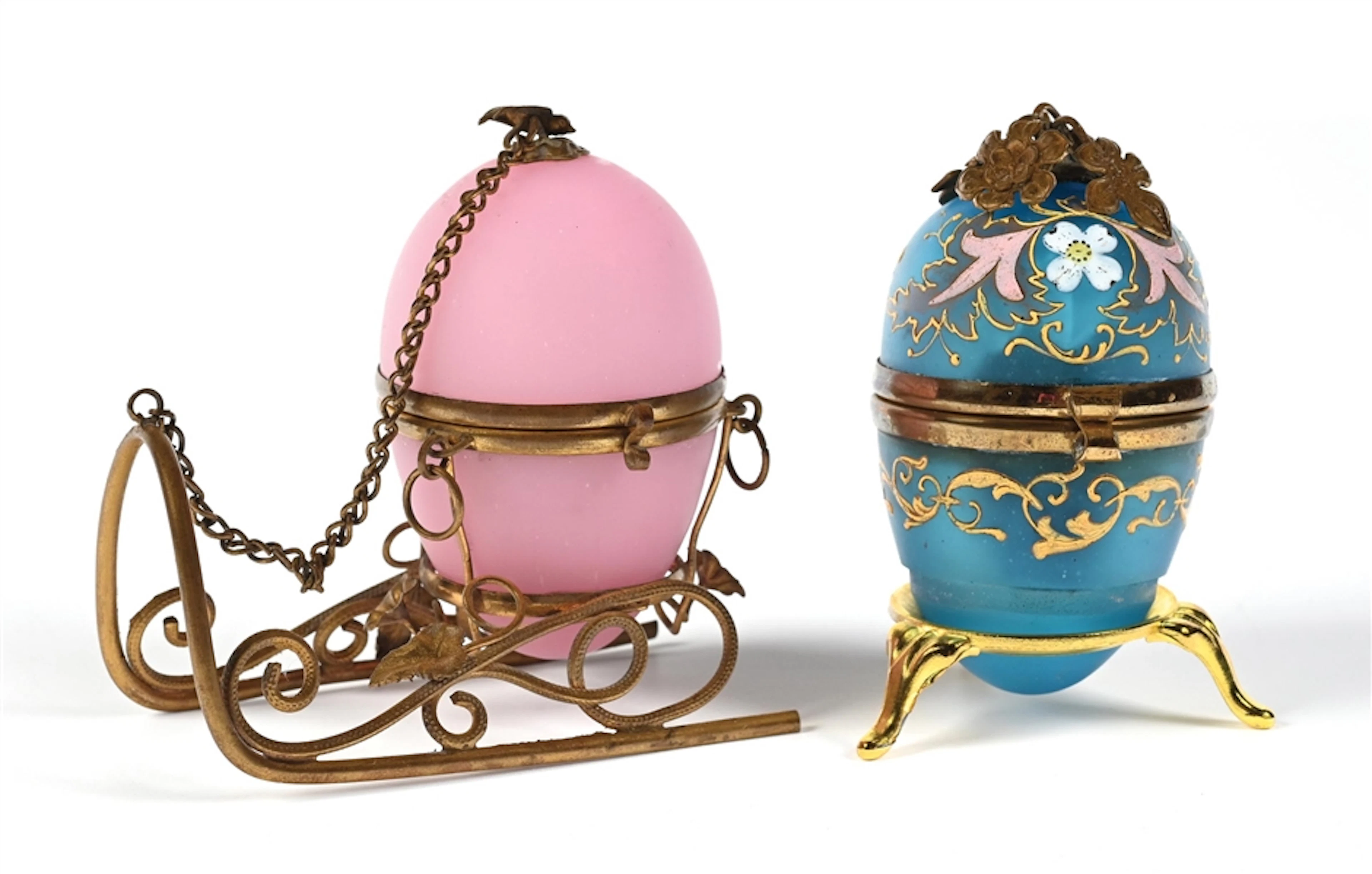 LOT OF 2: FRENCH PALAIS ROYAL EGG CASKETS
