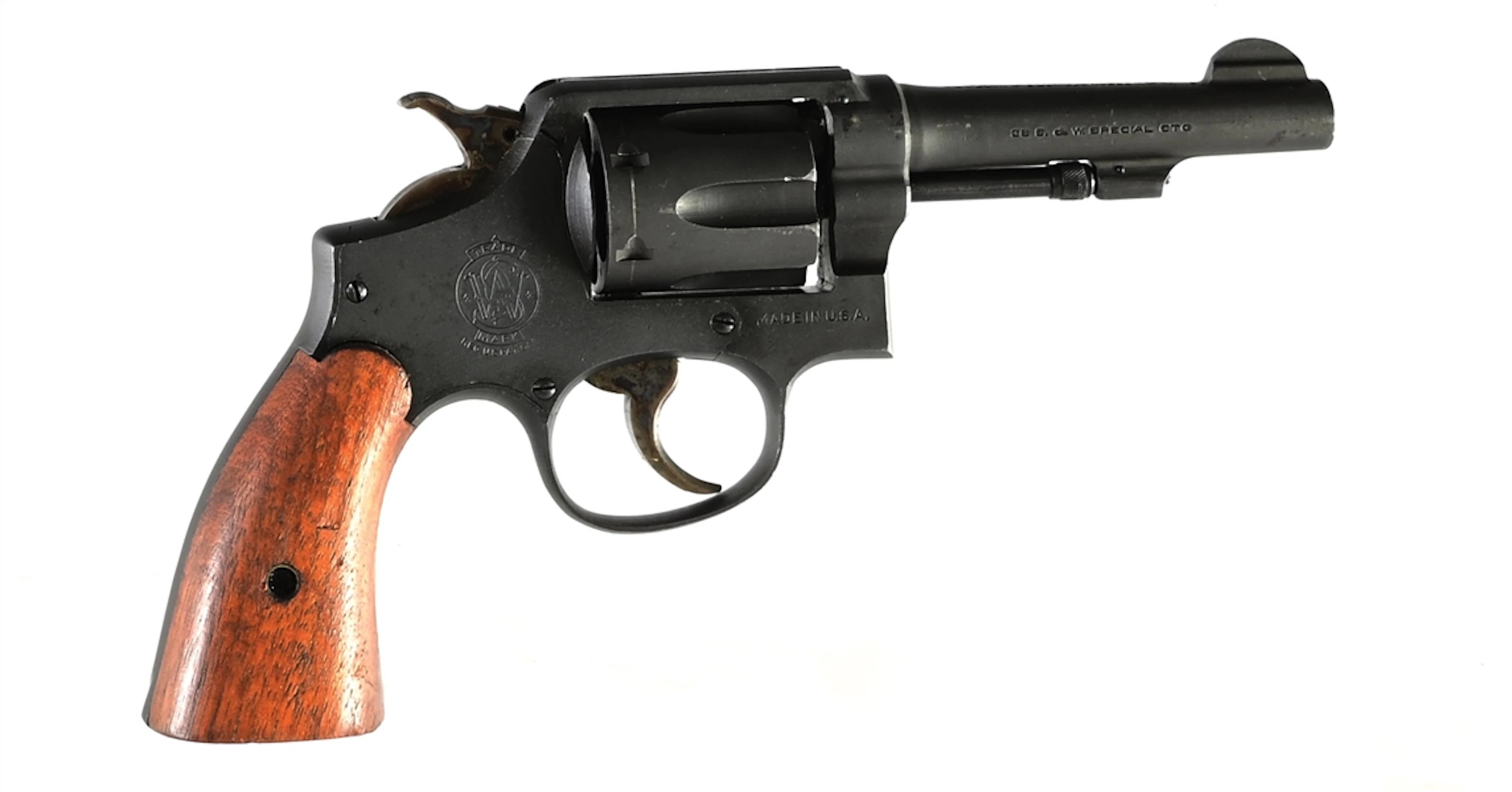 (C) DESIREABLE SMITH & WESSON US NAVY VICTORY DOUBLE ACTION REVOLVER.