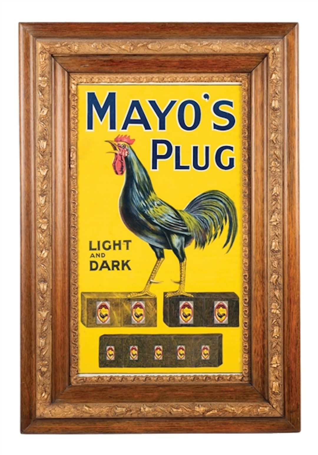 FRAMED CLOTH MAYO'S PLUG TOBACCO BANNER