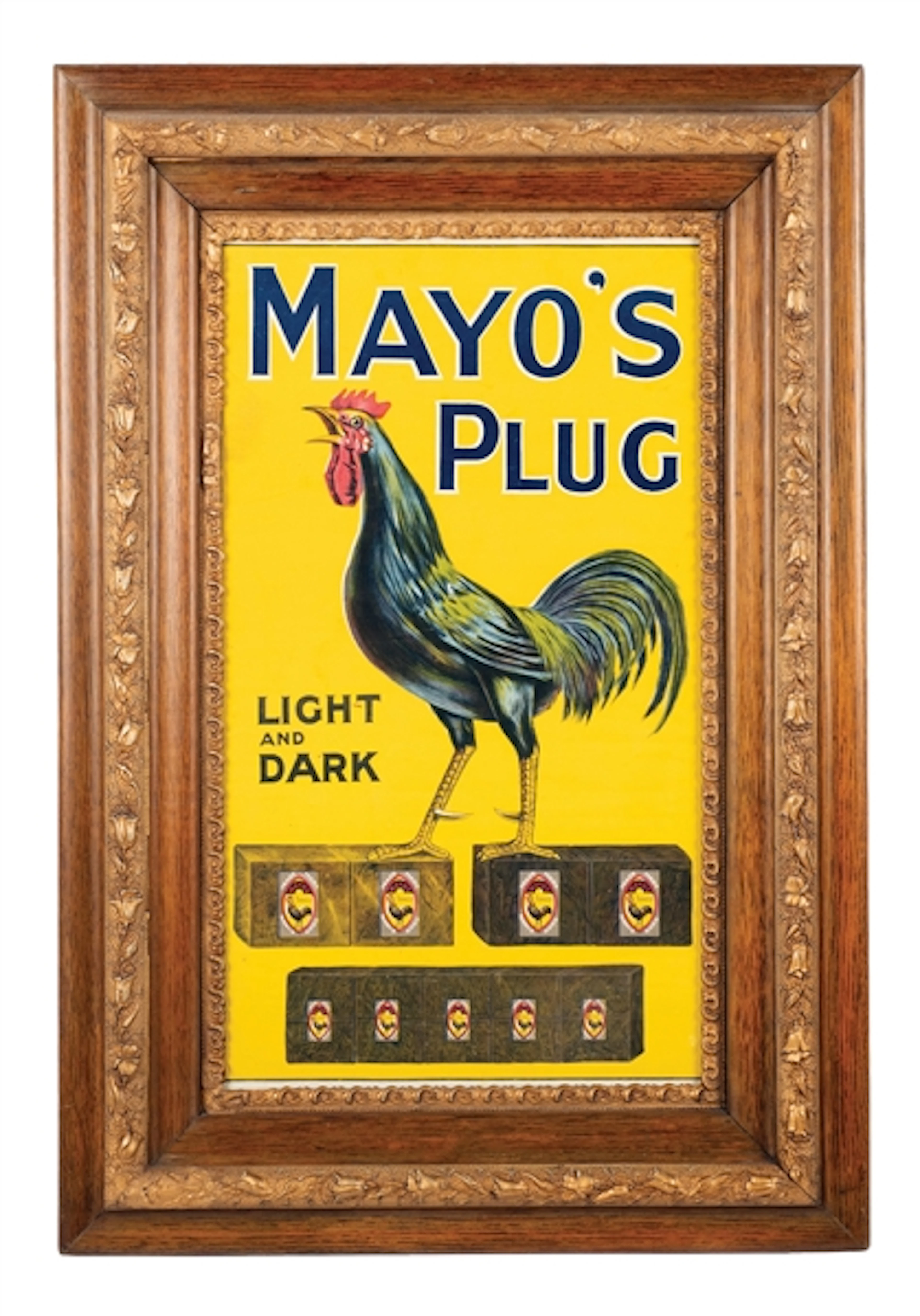 FRAMED CLOTH MAYO'S PLUG TOBACCO BANNER