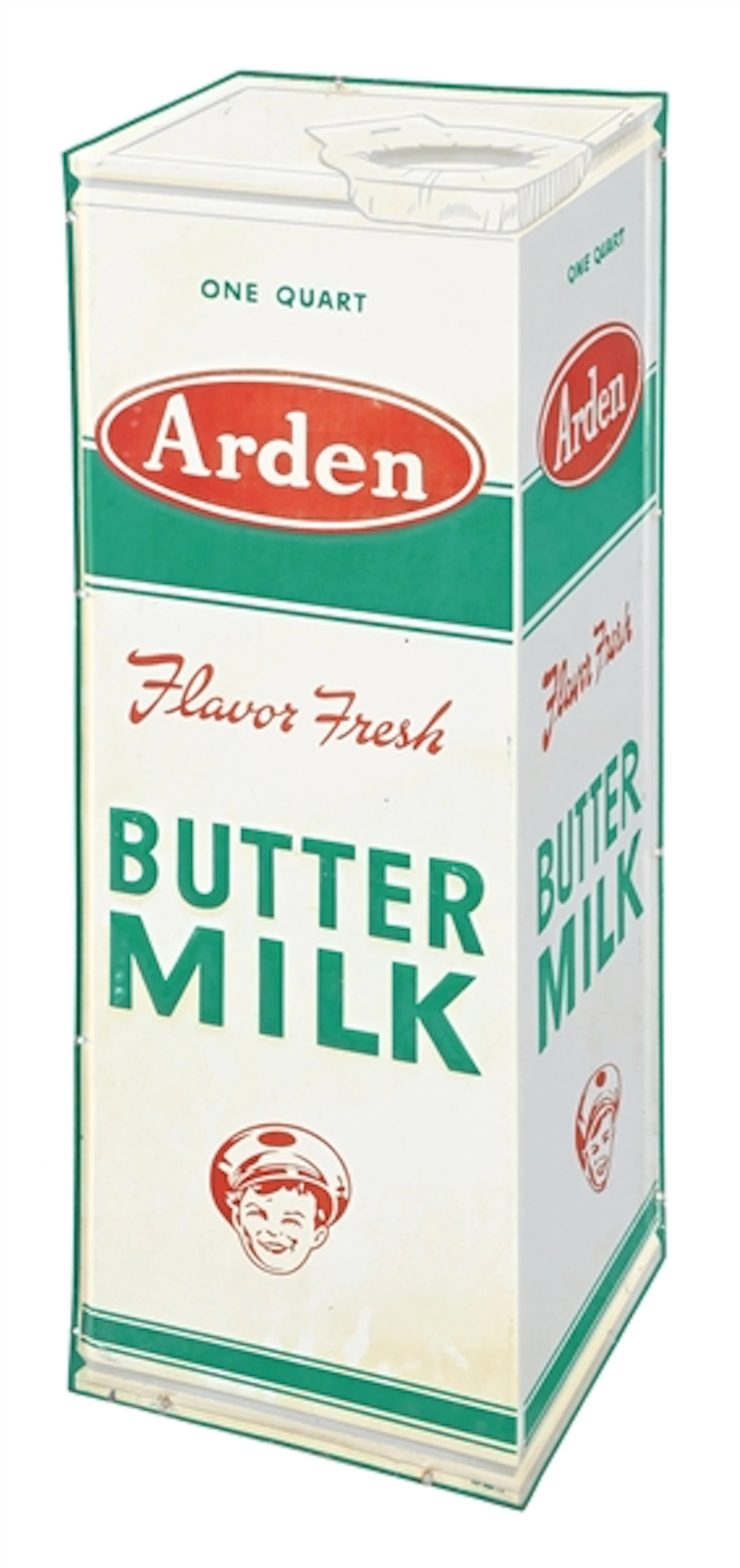 ARDEN FLAVOR FRESH BUTTER MILK EMBOSSED TIN SIGN