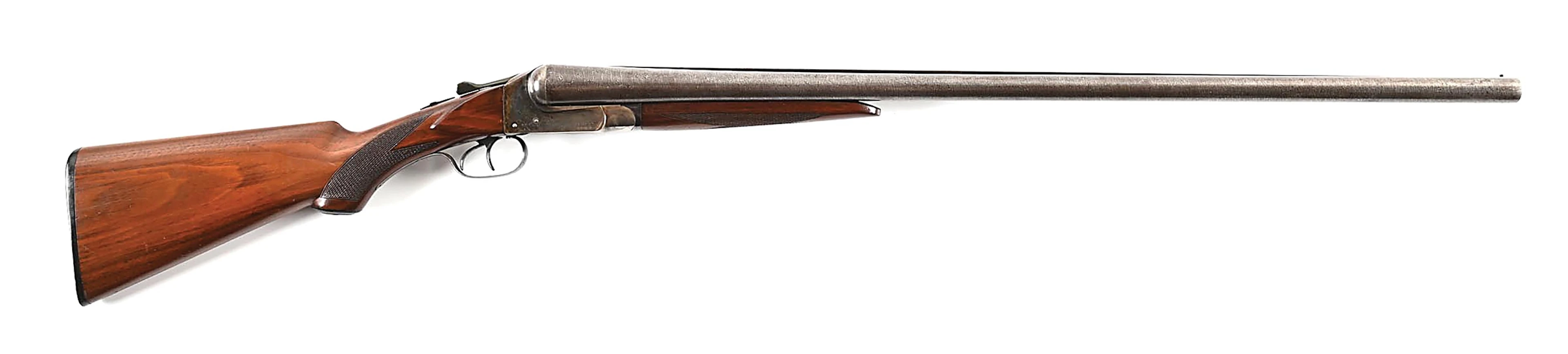 (C) EARLY ITHACA FLUES 10 GAUGE SIDE BY SIDE SHOTGUN (1908)