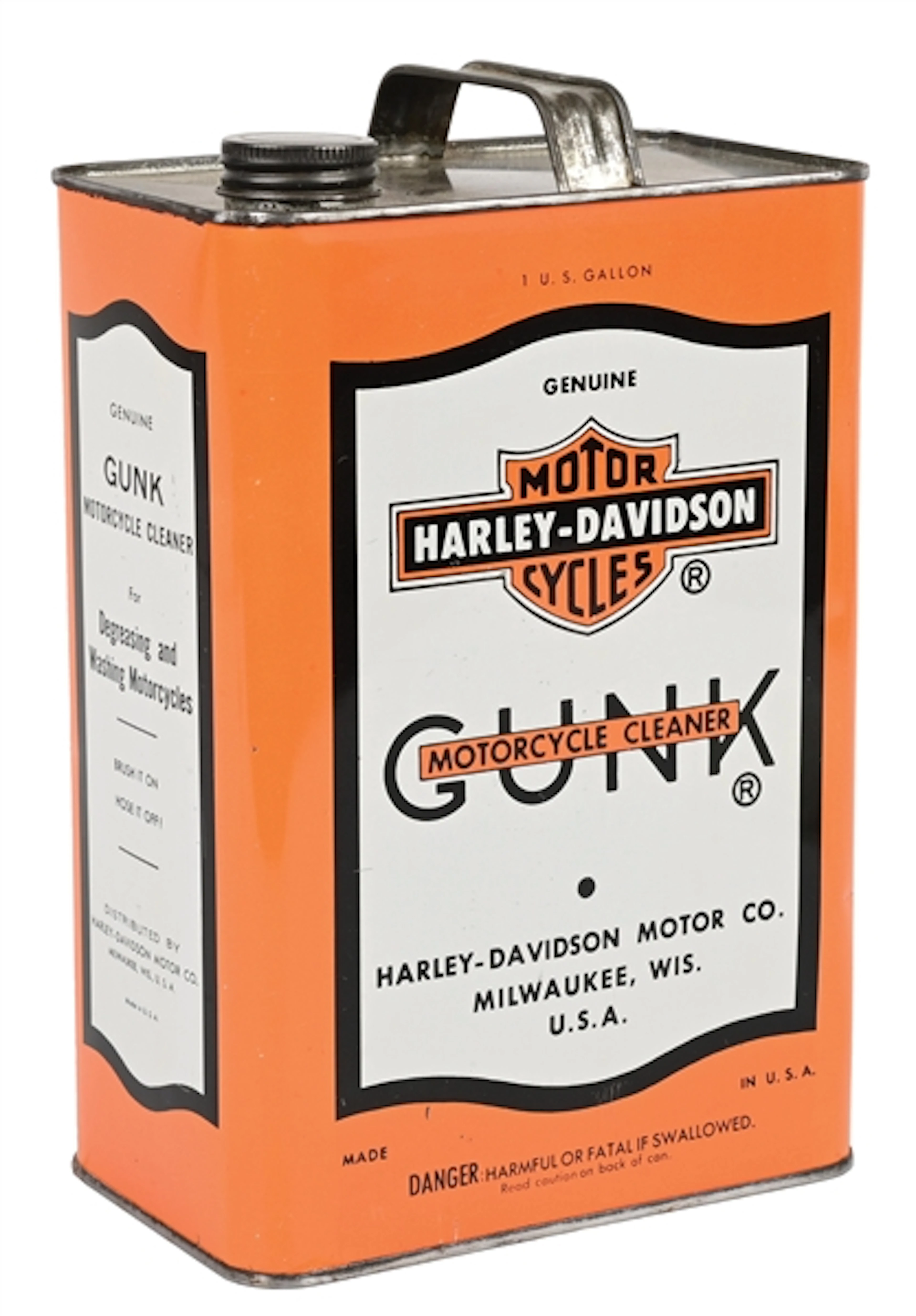 HARLEY DAVIDSON MOTORCYCLE GUNK CLEANER ONE-GALLON OIL CAN