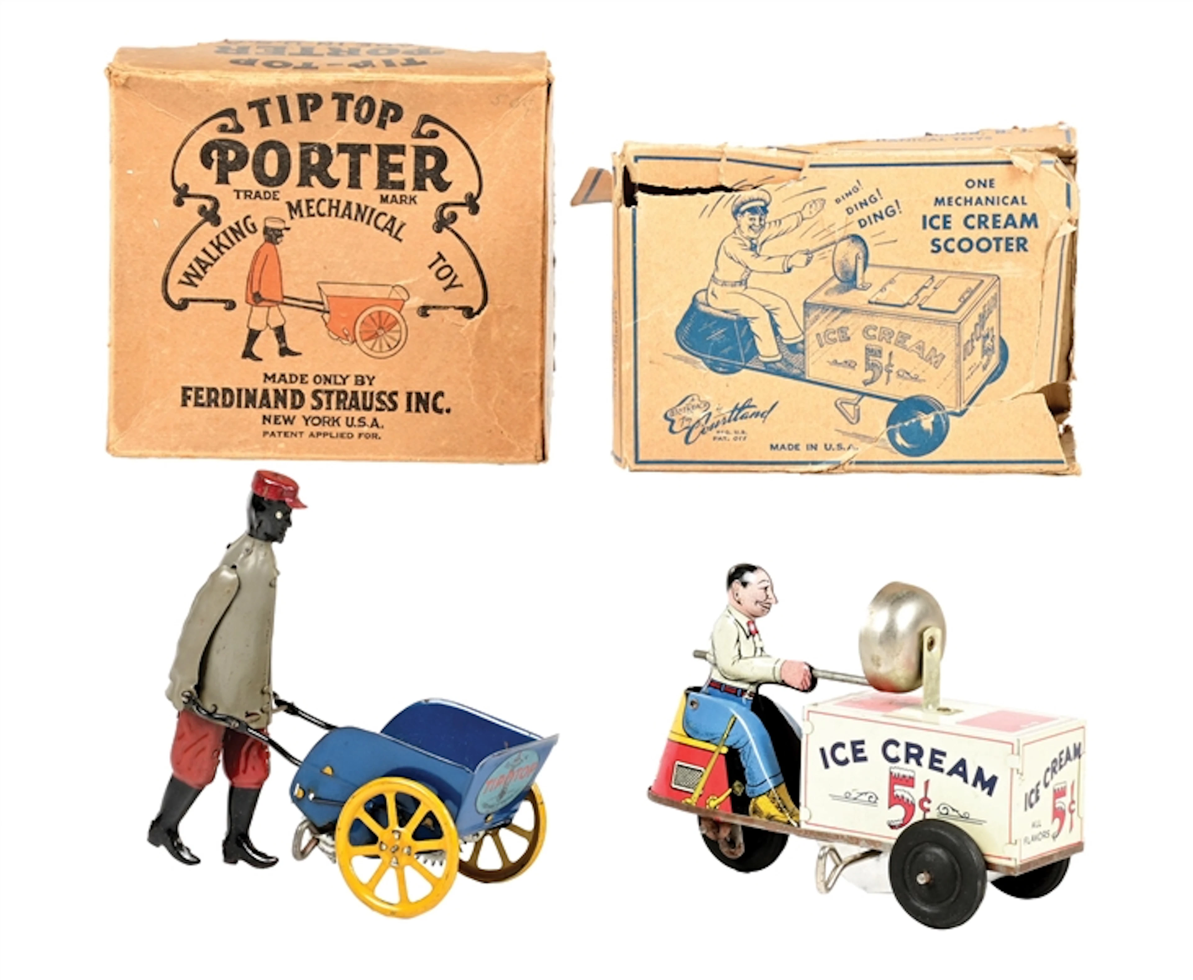 LOT OF 2: STRAUSS & COURTLAND TIP TOP PORTER AND ICE SCREAM SCOOTER