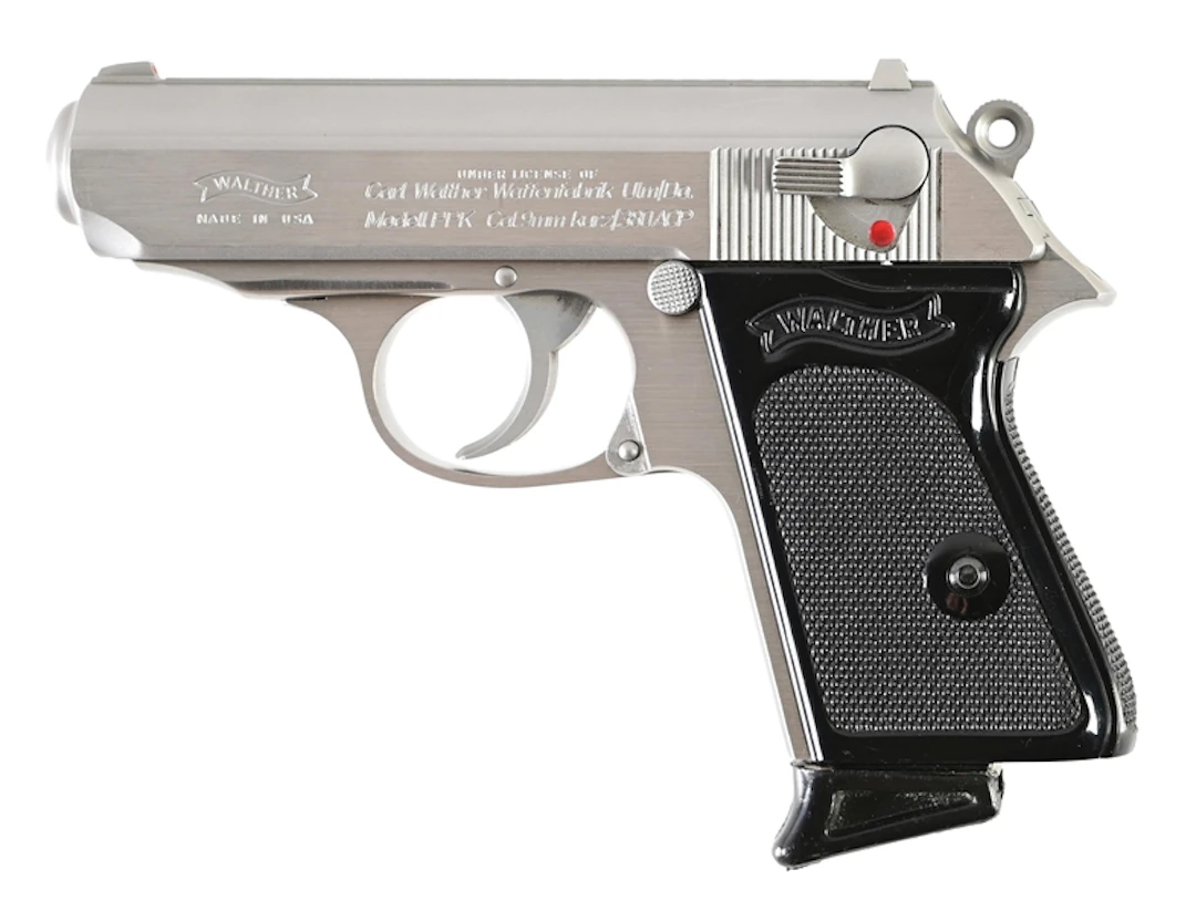 (M) STAINLESS INTERARMS USA WALTHER PPK .380 SEMI-AUTOMATIC PISTOL WITH BOX.