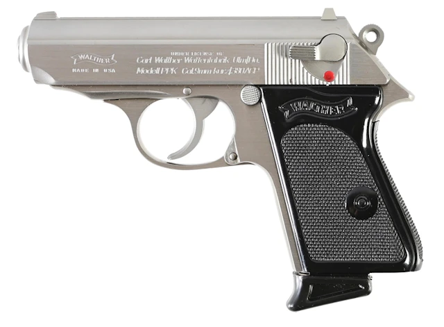 (M) STAINLESS INTERARMS USA WALTHER PPK .380 SEMI-AUTOMATIC PISTOL WITH CASE.