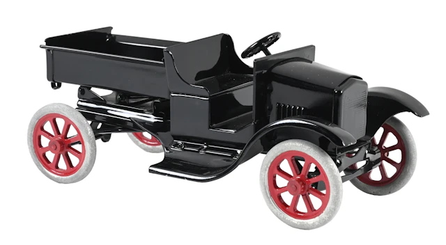 BUDDY "L" BLACK PRESSED STEEL FORD MODEL T FLIVVER DUMP TRUCK