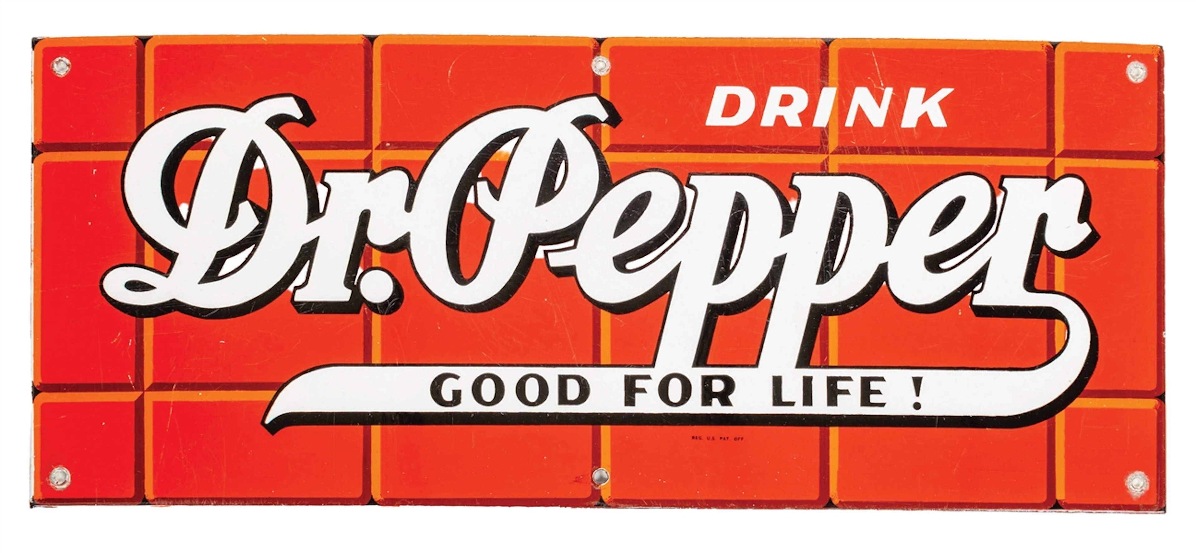 DR. PEPPER SIGN WITH ORANGE LINES
