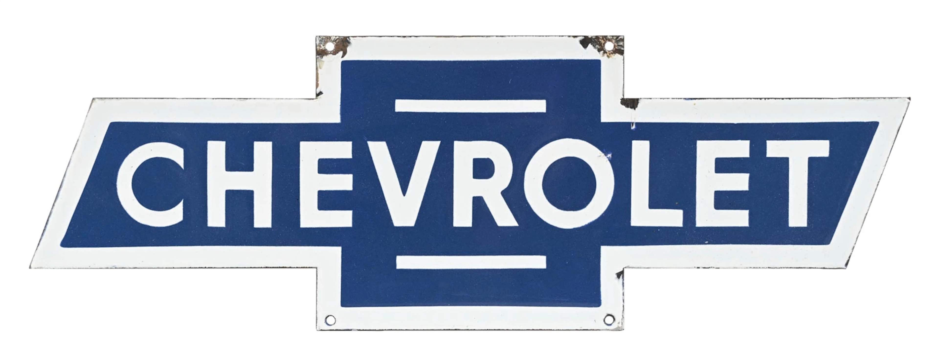 RARE CHEVROLET AUTOMOBILES PORCELAIN BOW TIE SIGN