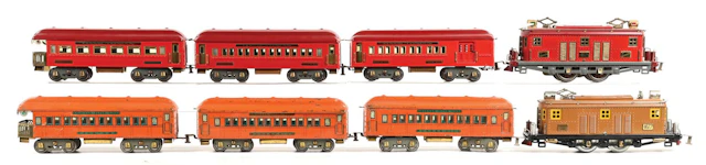 LOT OF 8: AMERICAN FLYER HAMILTONIAN & PARTIAL BUNKER HILL SETS