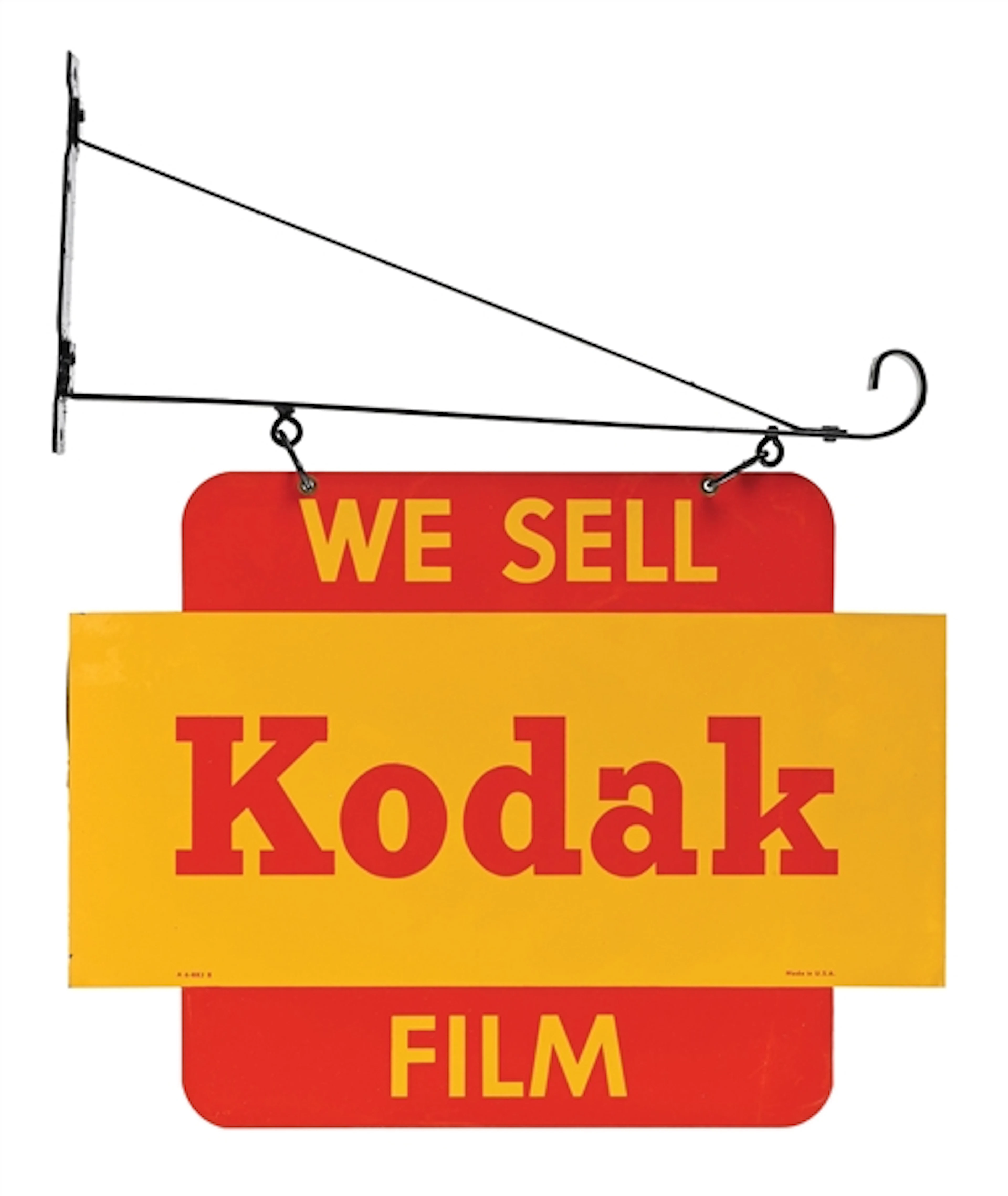 WE SELL KODAK FILM TIN SIGN W/ HANGING BRACKET