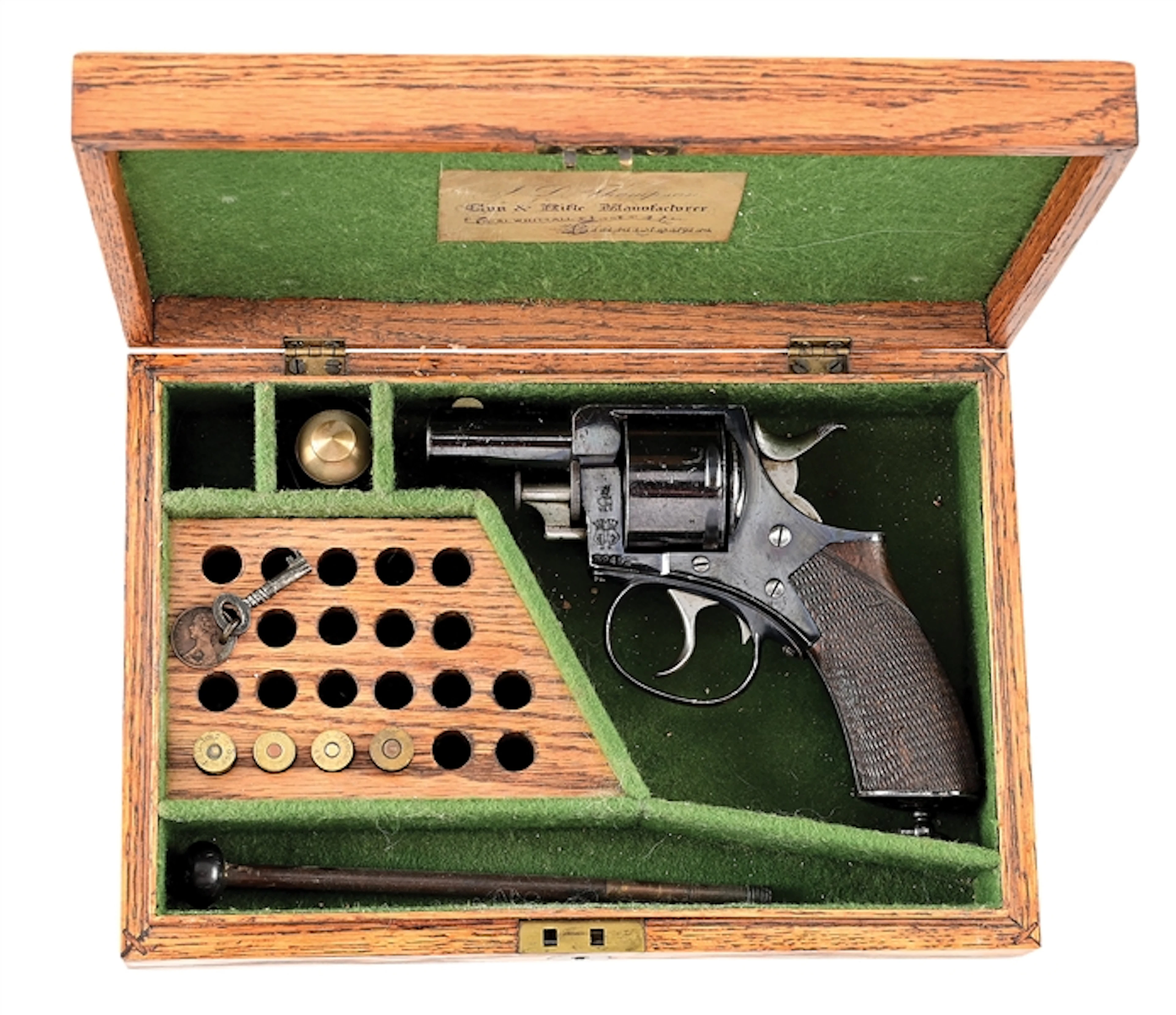 (A) CASED WEBLEY & SCOTT METROPOLITAN POLICE DOUBLE ACTION REVOLVER.