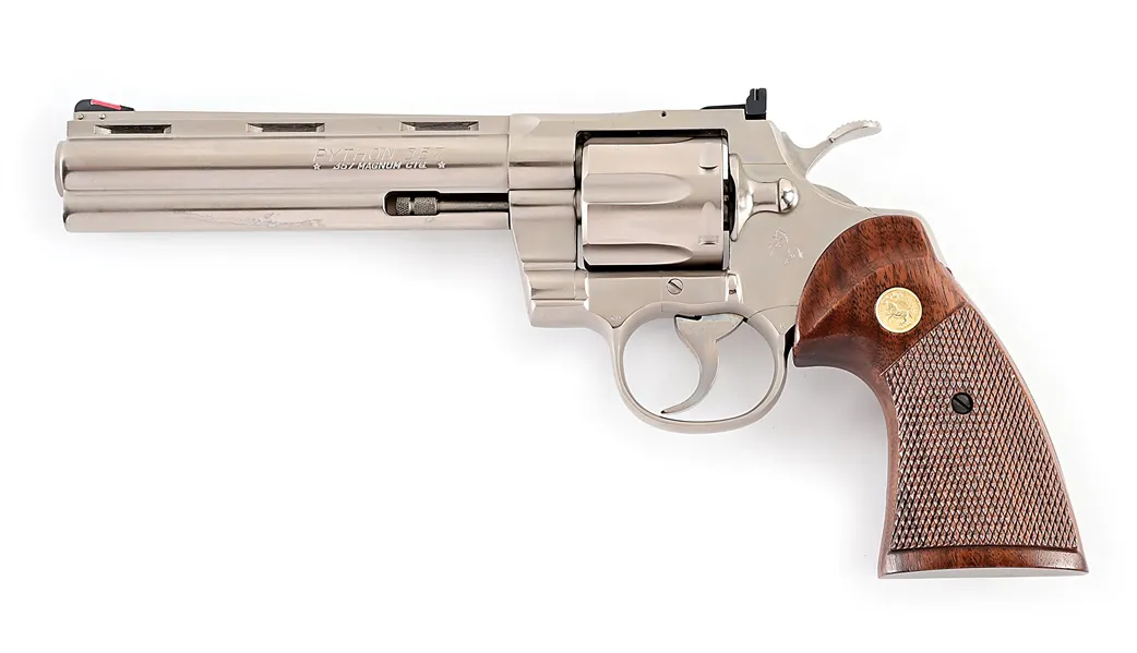 (M) ELECTROLESS NICKEL COLT PYTHON .357 MAGNUM DOUBLE ACTION REVOLVER ...