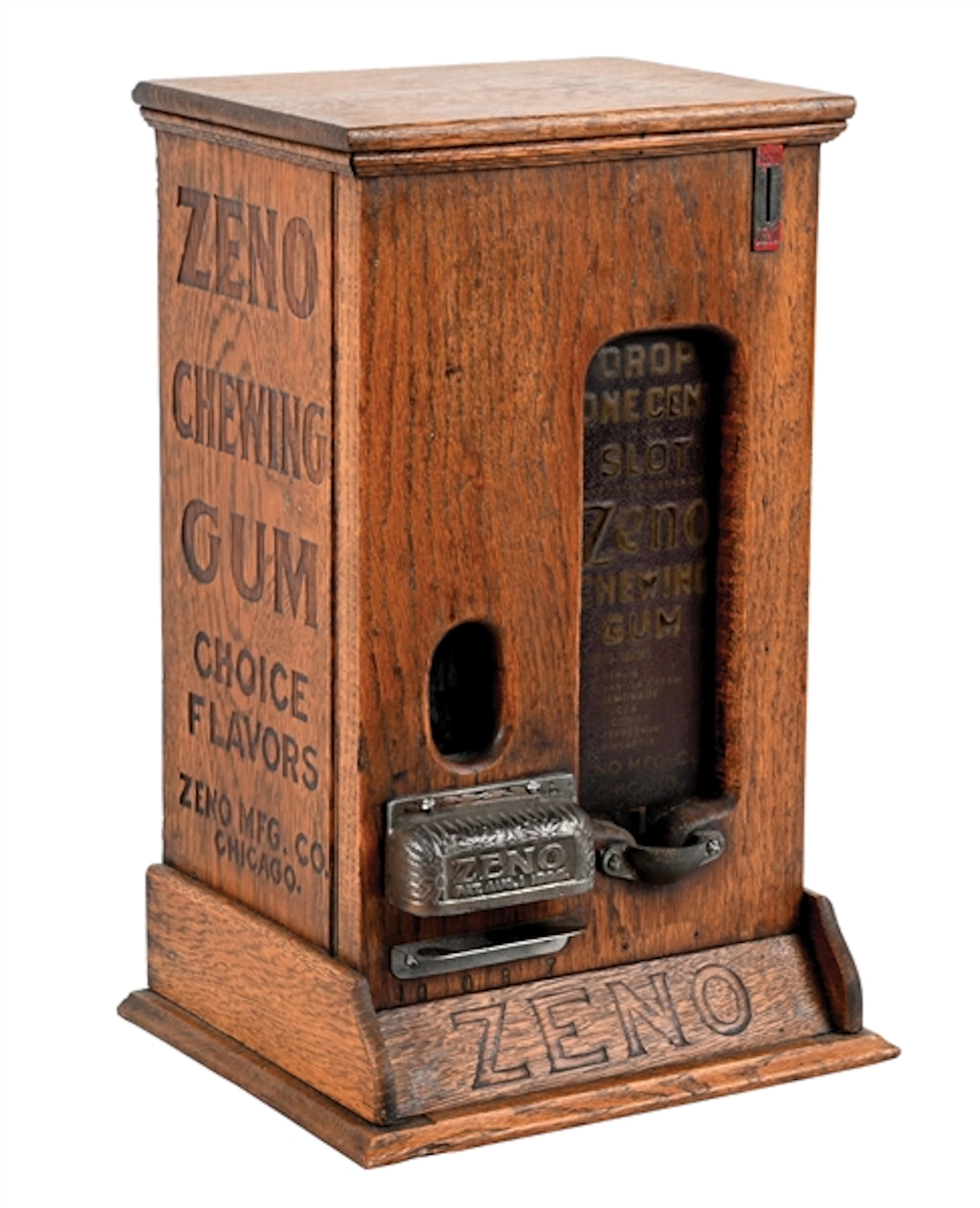 1¢ WOODEN ZENO CHEWING GUM VENDING MACHINE