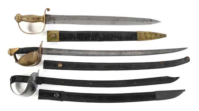 LOT OF 3: US M1841, M1860, AND M1917 NAVAL CUTLASSES.