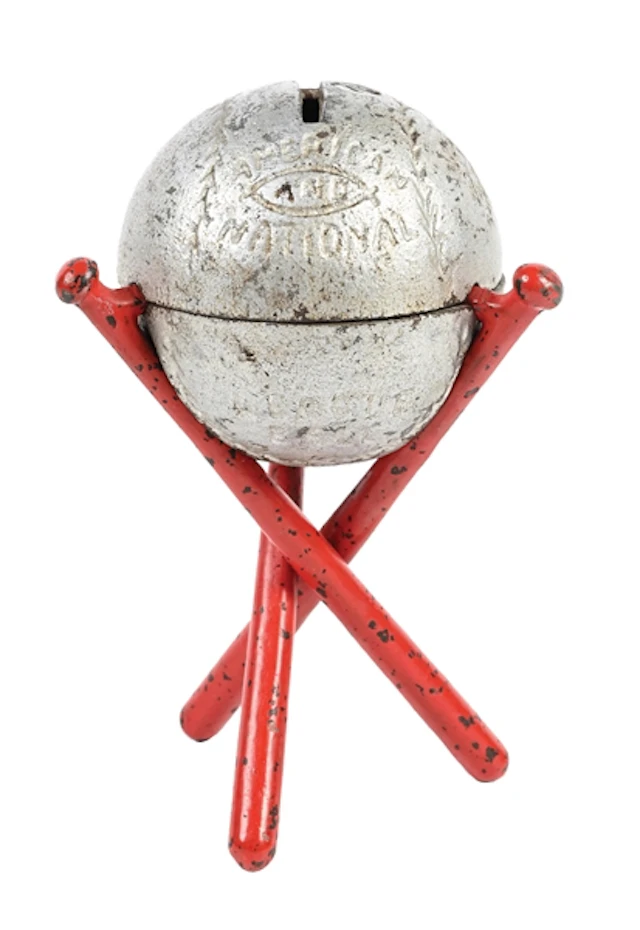 BASEBALL ON 3 CROSSED BATS STILL BANK