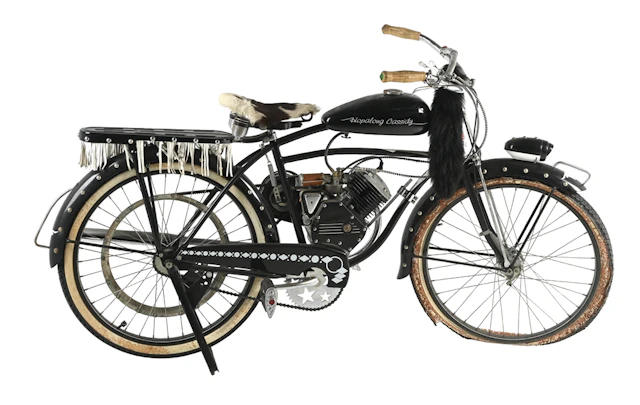CUSTOM BUILT HOPALONG CASSIDY MOTORIZED BICYCLE WITH WHIZZER ENGINE