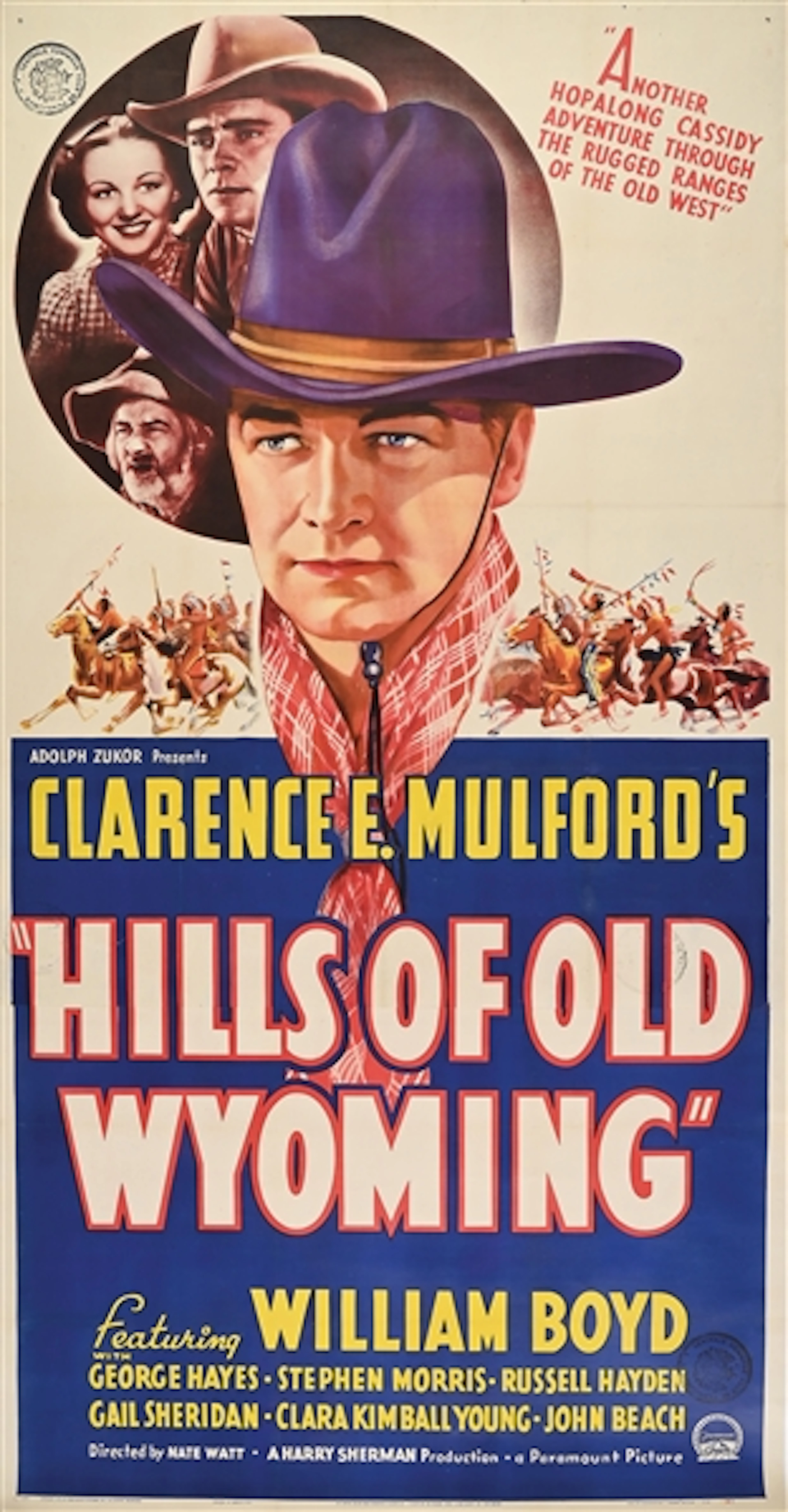 "HILLS OF OLD WYOMING" 3-SHEET LOBBY MOVIE POSTER