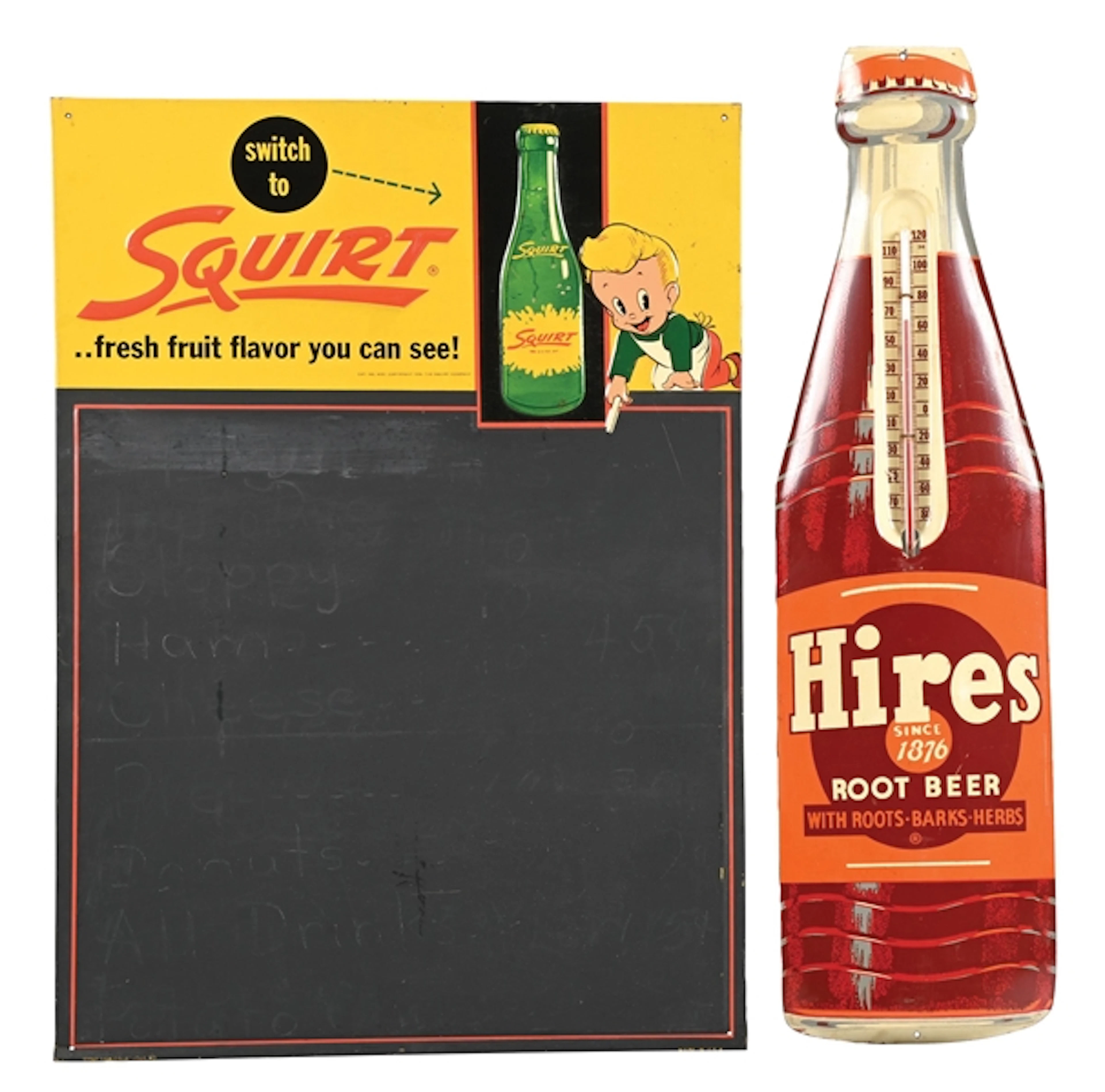 PAIR OF SODA ADVERTISING SIGNS