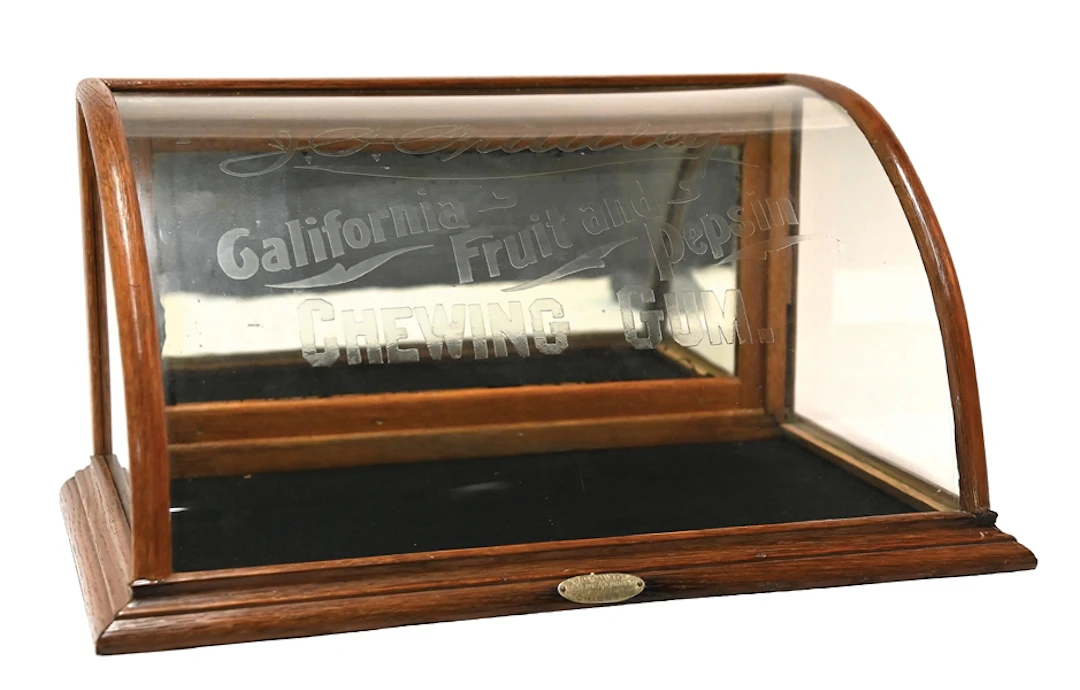 J.P. PRIMLEY'S CALIFORNIA FRUIT & PEPSIN CHEWING GUM COUNTERTOP DISPLAY