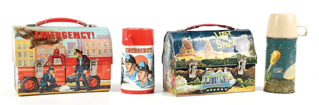 LOT OF 2: LOST IN SPACE: 1999 & EMERGENCY DOME TOP LUNCH BOXES WITH