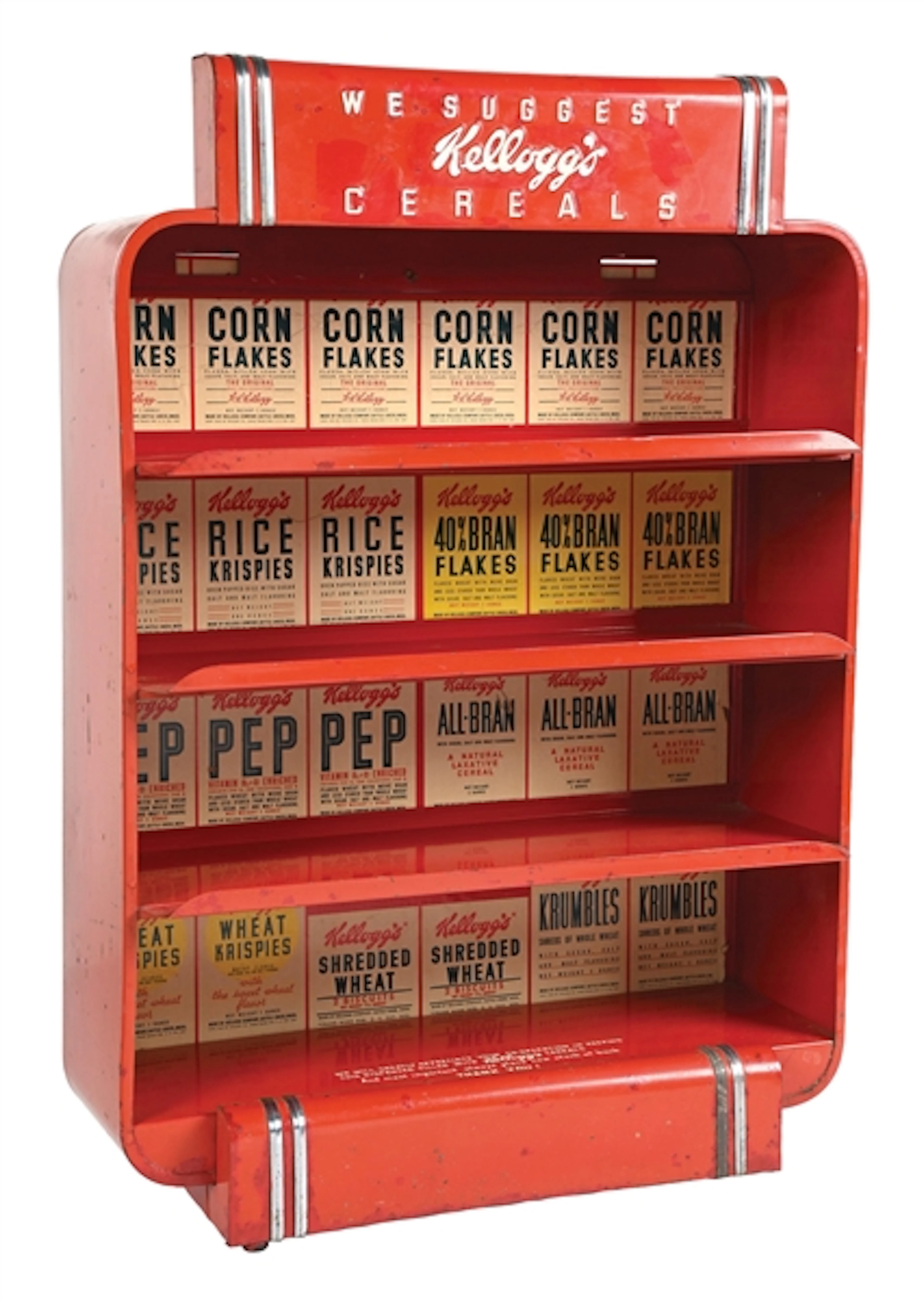 WALL MOUNT KELLOGG'S SINGLE-SERVE COUNTRY STORE DINER CEREALS BOX DISPLAY