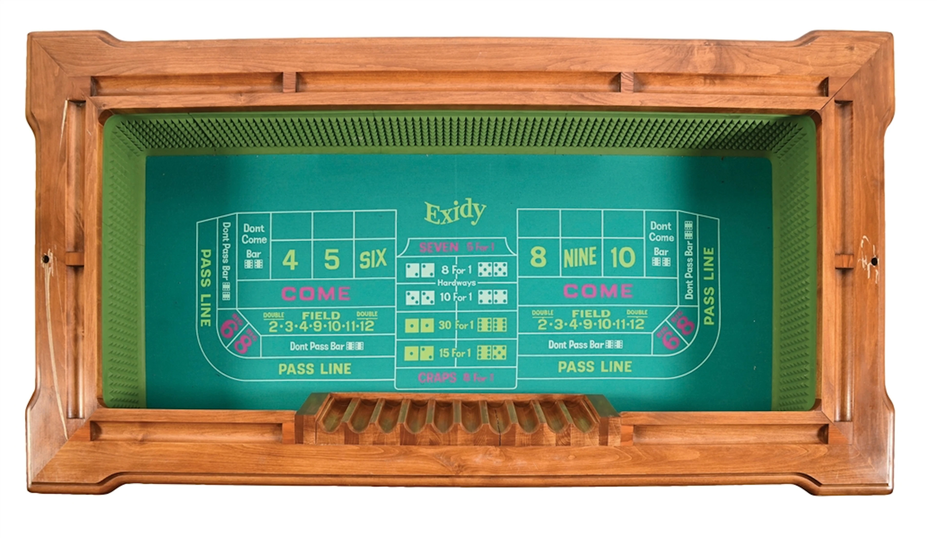 CUSTOM MADE CRAPS TABLE COFFEE TABLE WITH POKER CHIPS