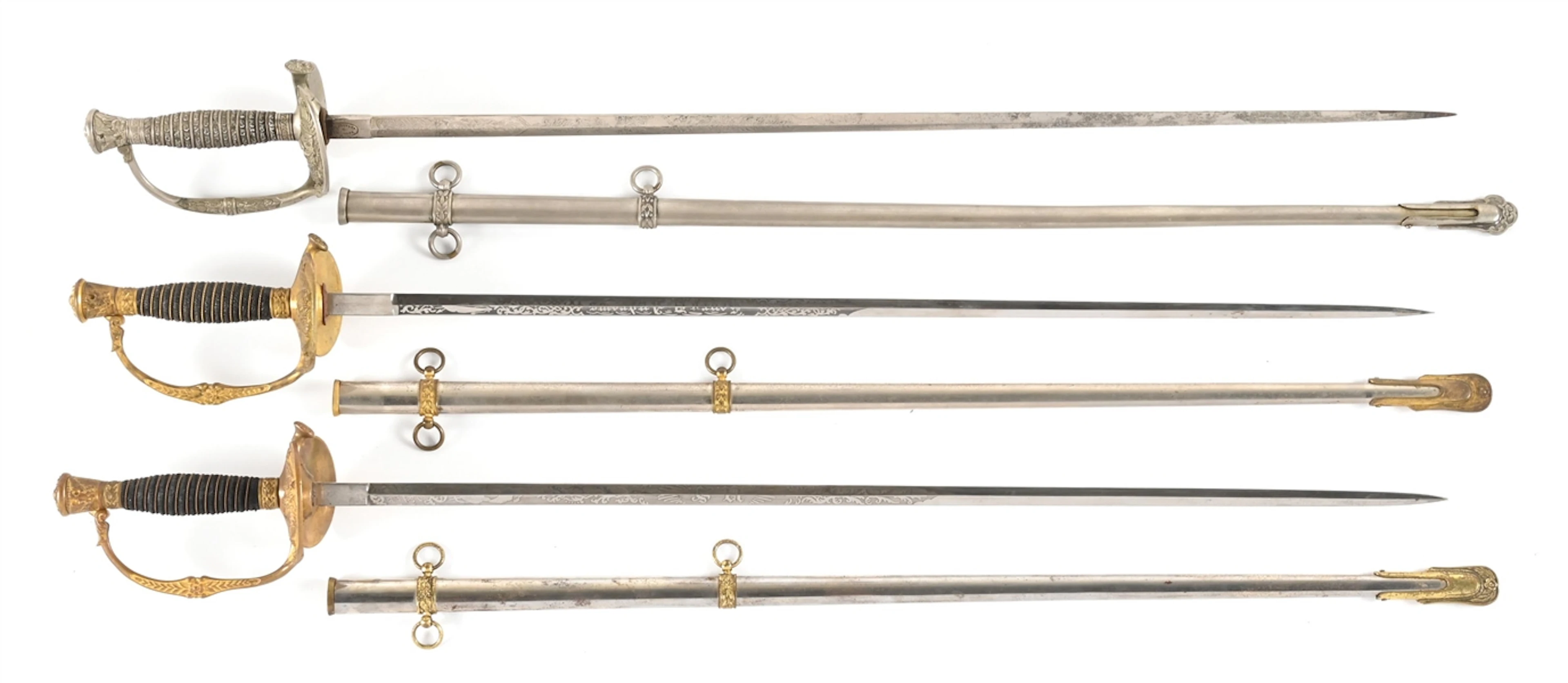 LOT OF 3: US M1872 STAFF AND FIELD OFFICER'S SWORD.