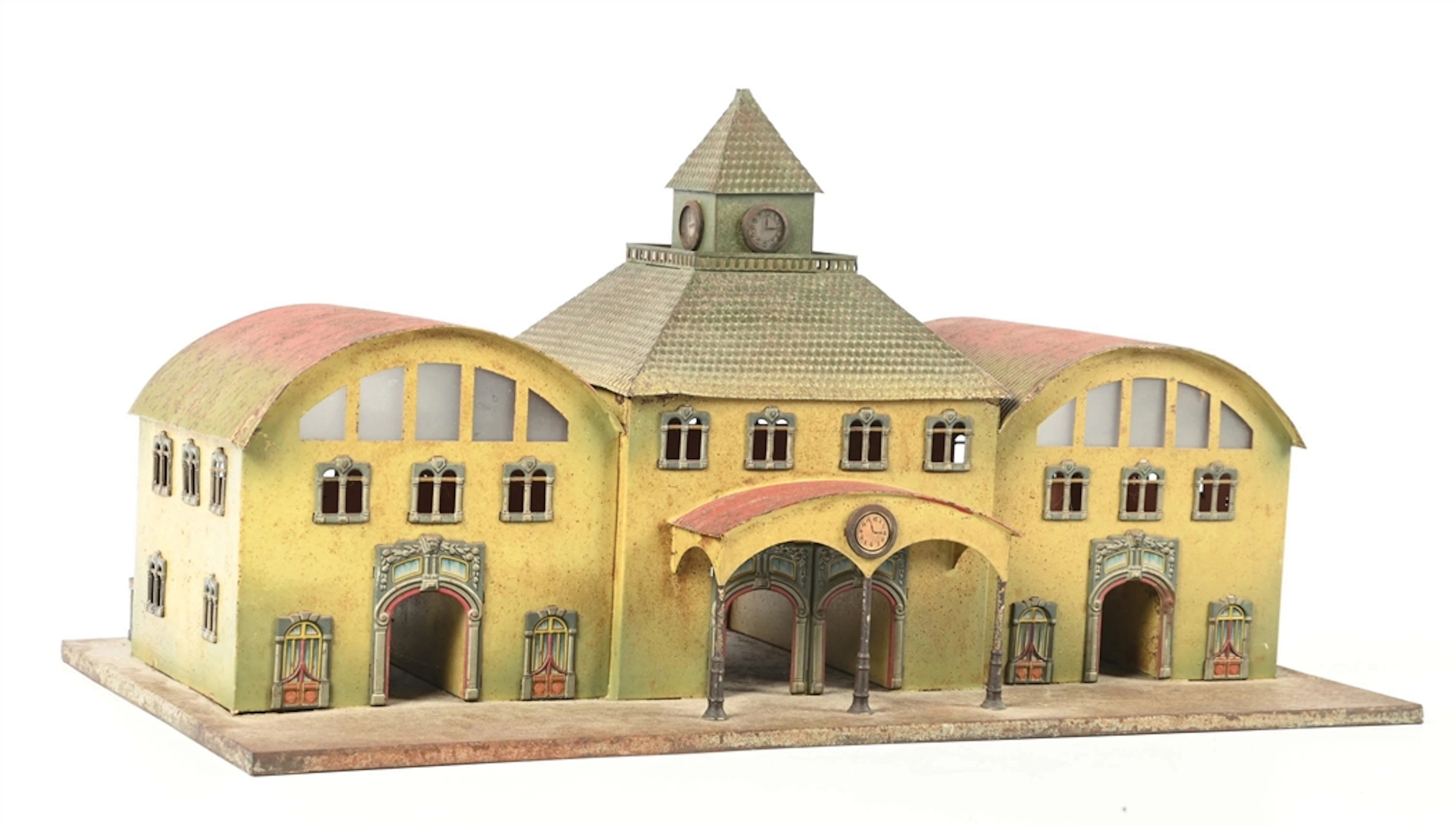 GERMAN FANDOR 3-SECTION TIN TRAIN STATION
