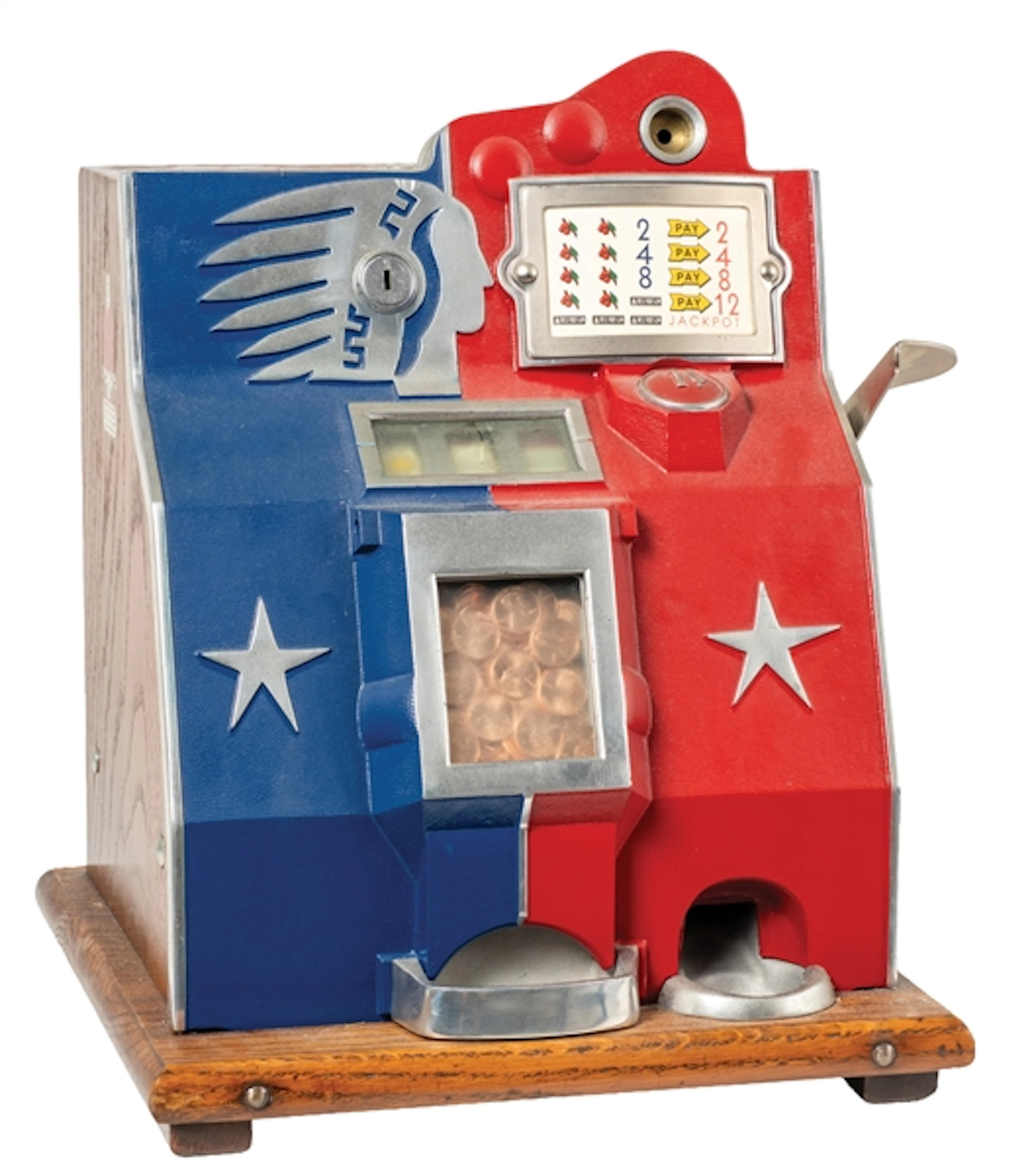 1¢ MILLS JUNIOR SILENT INDIAN QT SLOT MACHINE