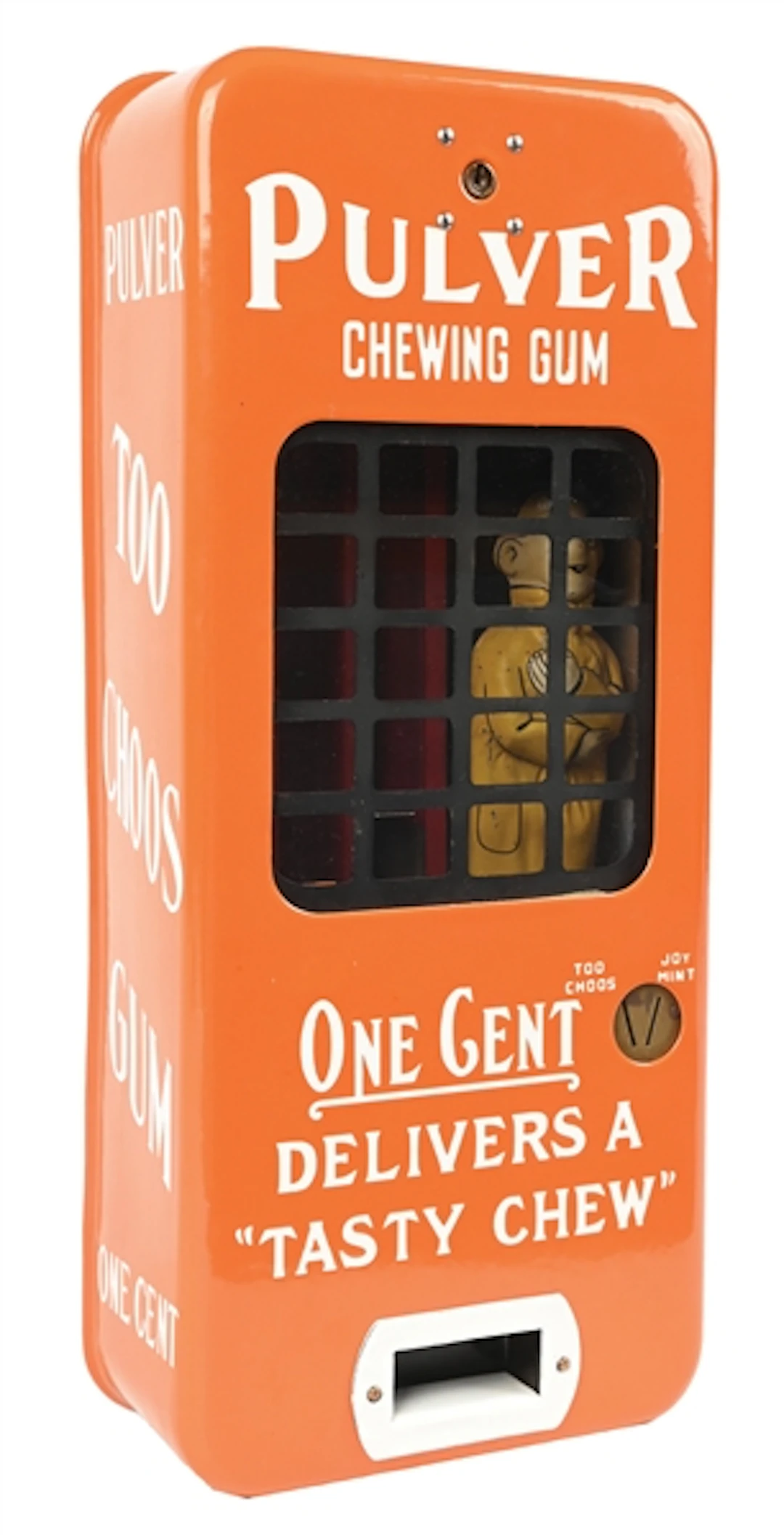 1¢ PULVER CHEWING GUM VENDING MACHINE WITH YELLOW KID