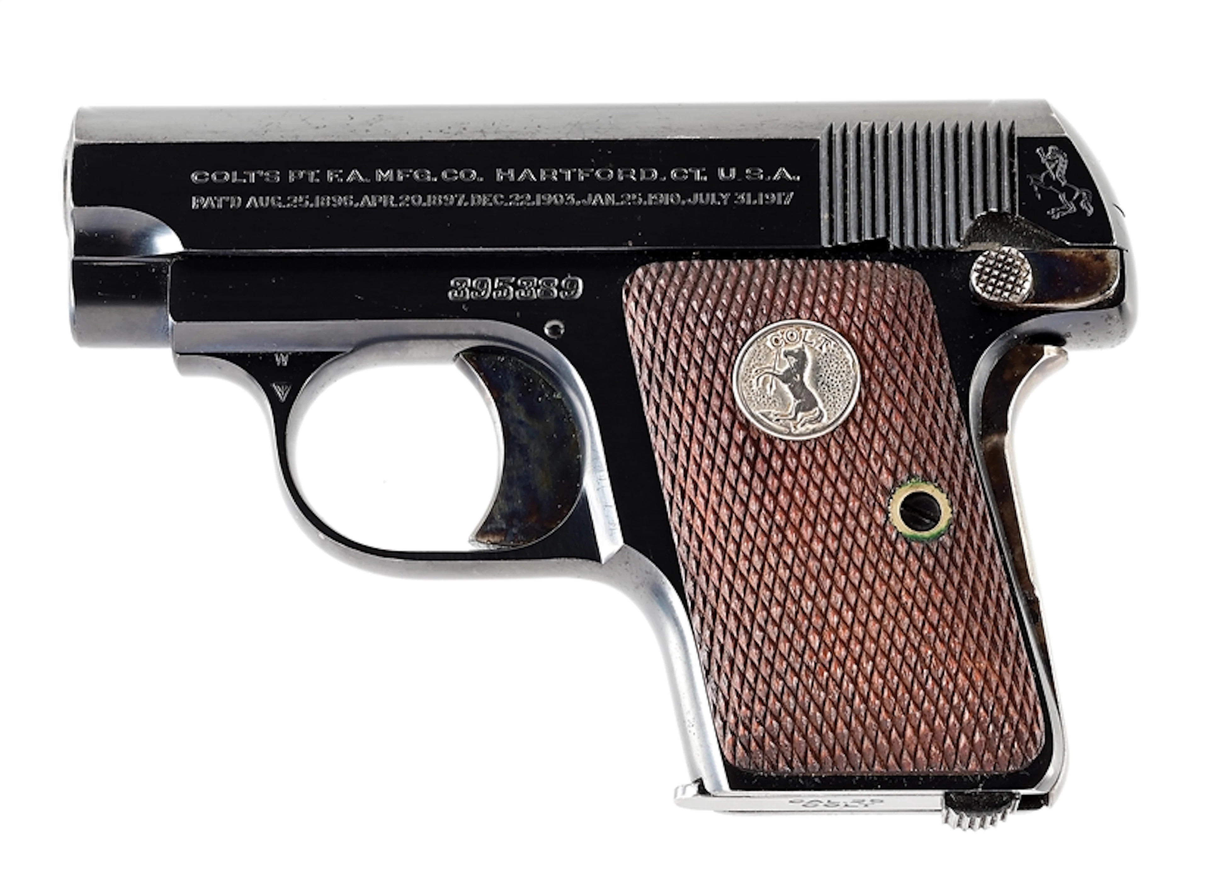 (C) COLT 1908 VEST POCKET .25 ACP SEMI-AUTOMATIC PISTOL WITH BOX.