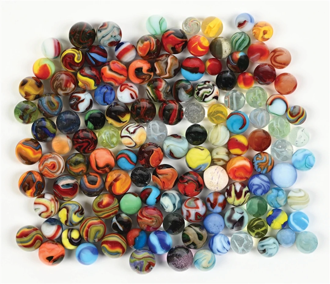 LARGE LOT OF MACHINE MADE MARBLES