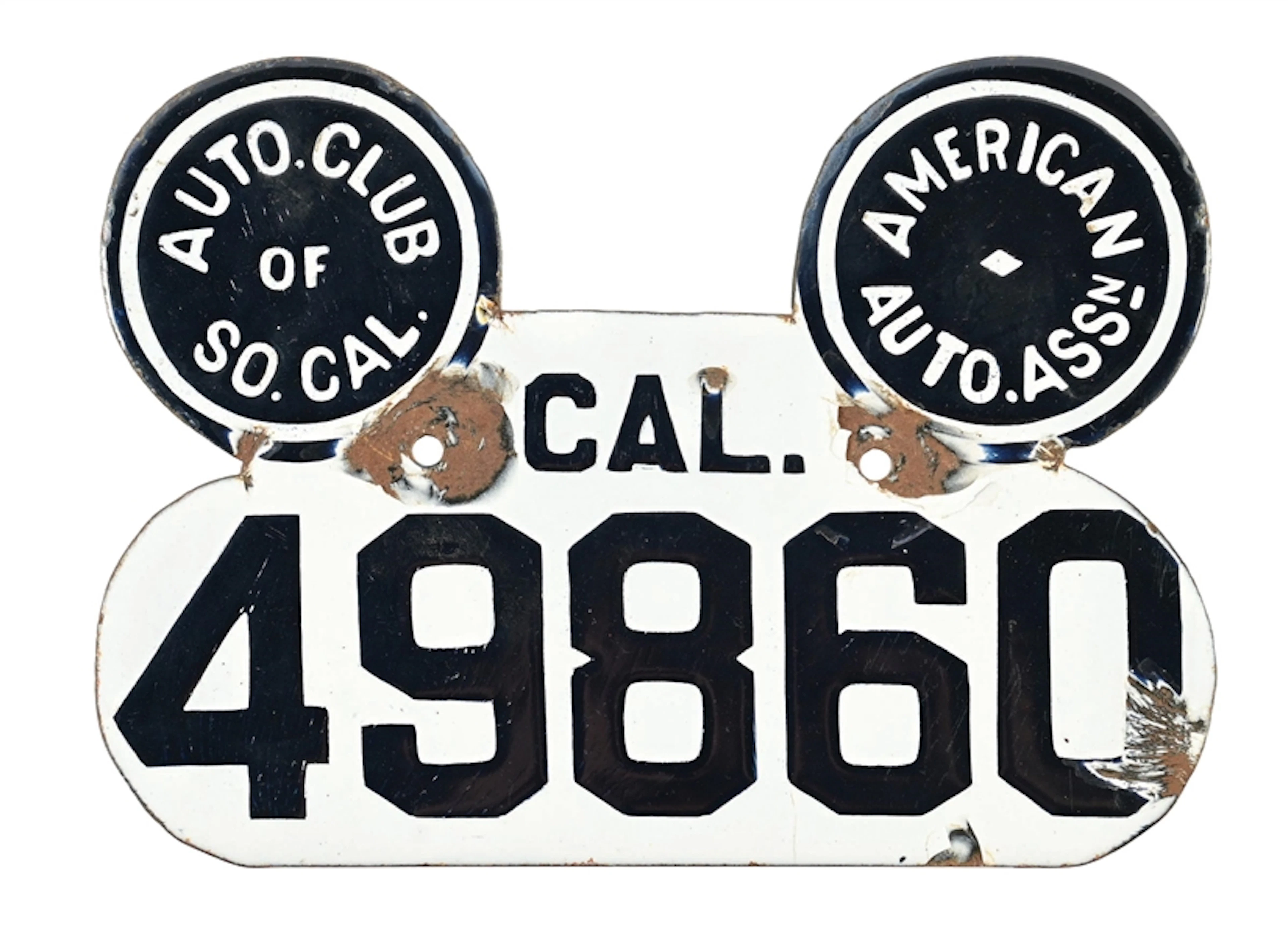 RARE "MICKEY MOUSE" CALIFORNIA PORCELAIN LICENSE PLATE SINGLE 49860