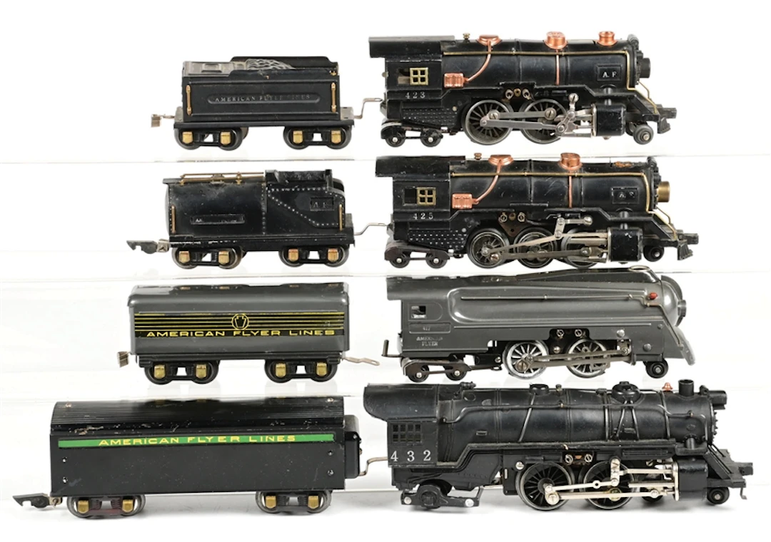 LOT OF 4: PRE-WAR AMERICAN FLYER O-GA. NO. 417, 423, 425, & 432 STEAM