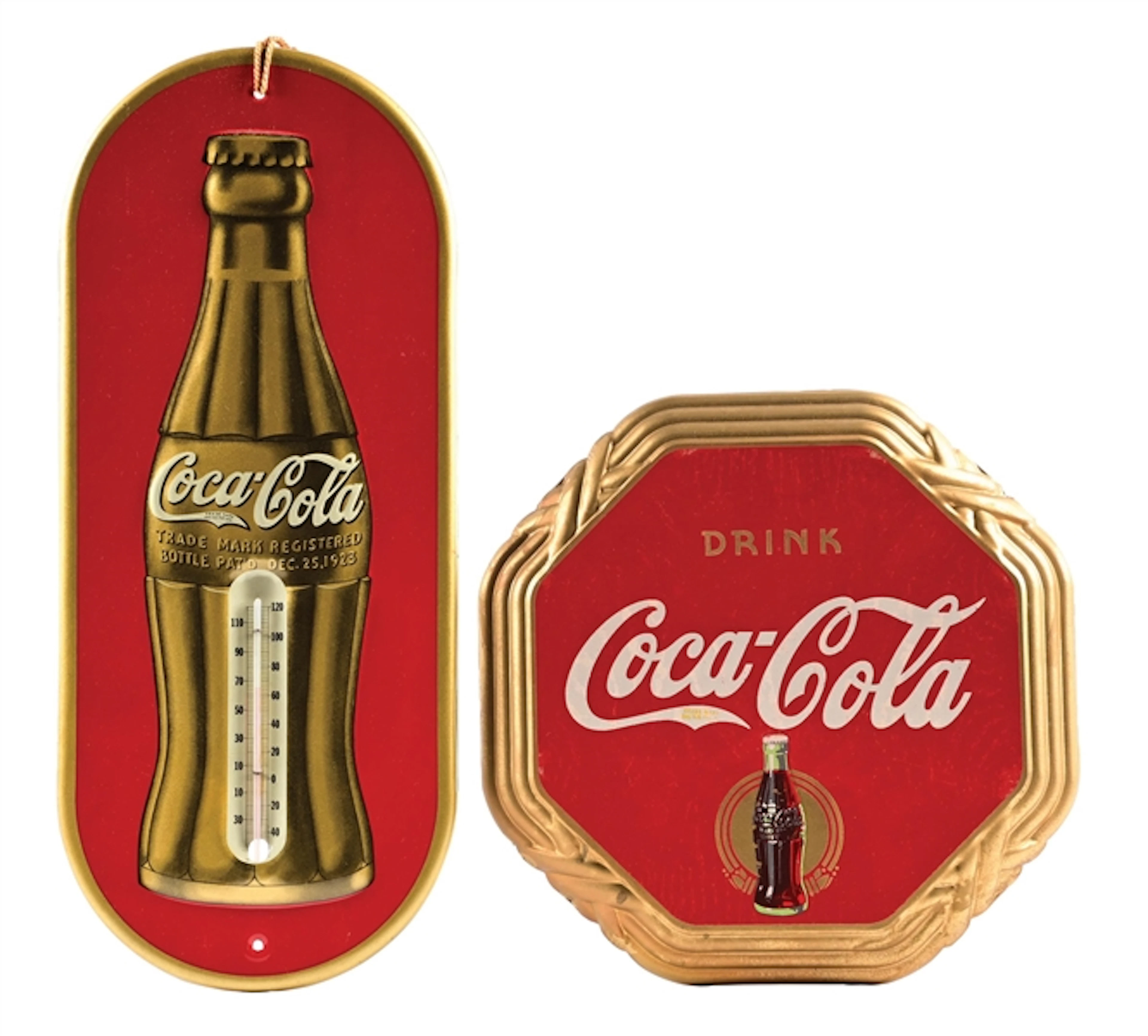 COLLECTION OF 2: COCA-COLA KAY SIGN & THERMOMETER
