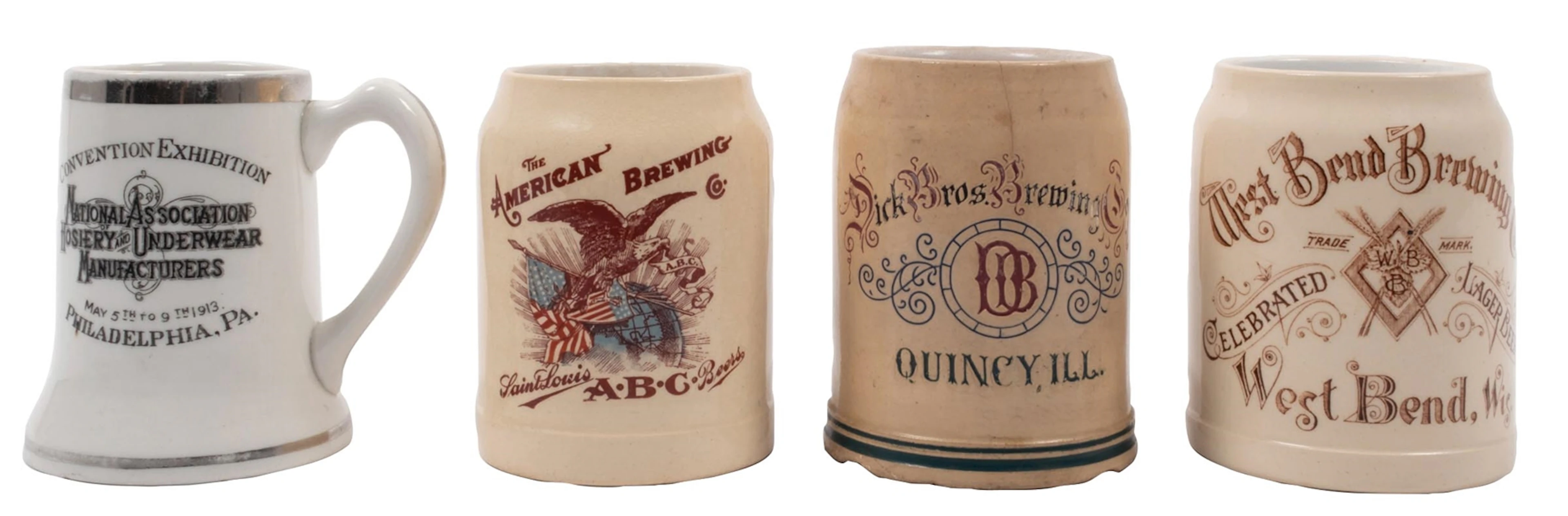 COLLECTION OF 4 BREWERIANA MUGS