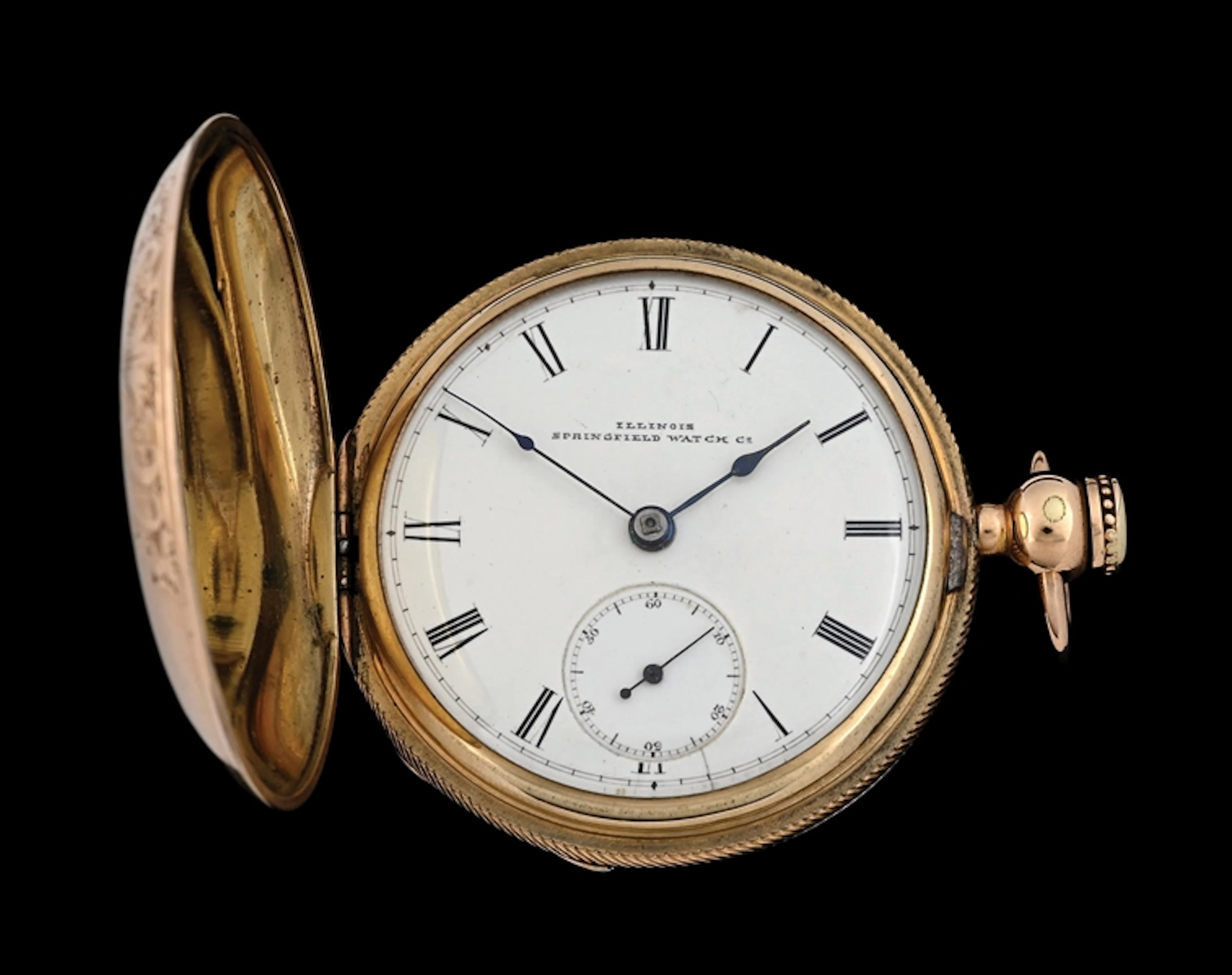 14K GOLD-FILLED ILLINOIS HOYT H/C KEY-WIND SIZE 18 POCKET WATCH, C. 1873