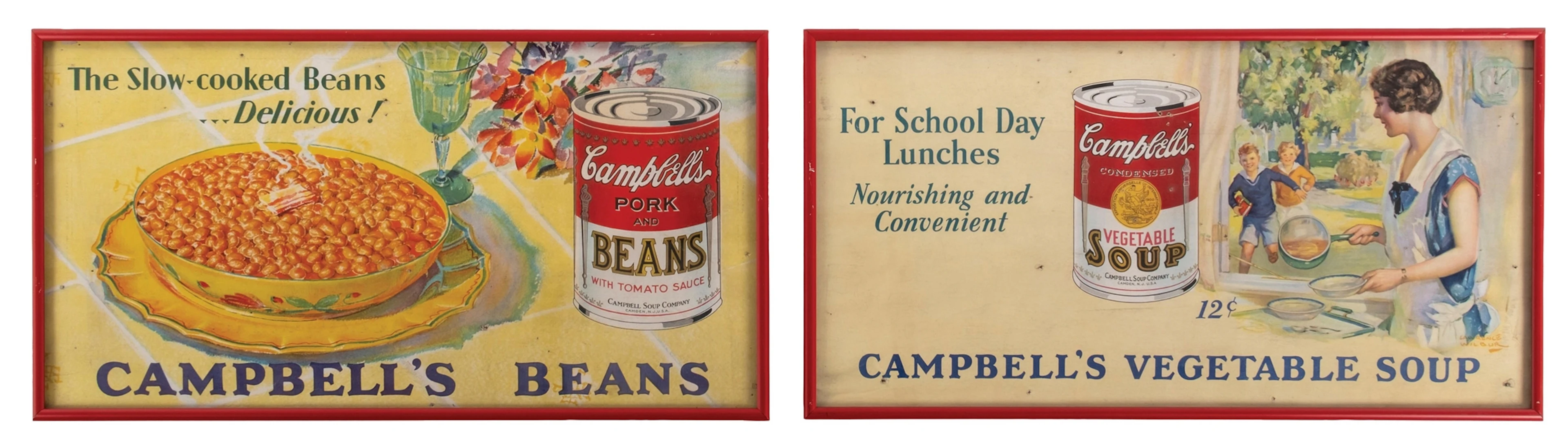 COLLECTION OF 2: CAMPBELLS FOOD PRODUCT SIGNAGE