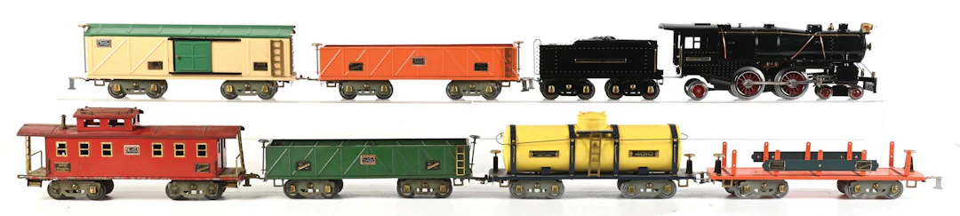 LOT OF 8: PRE-WAR AMERICAN FLYER STANDARD GA. STEAM LOCOMOTIVE WITH