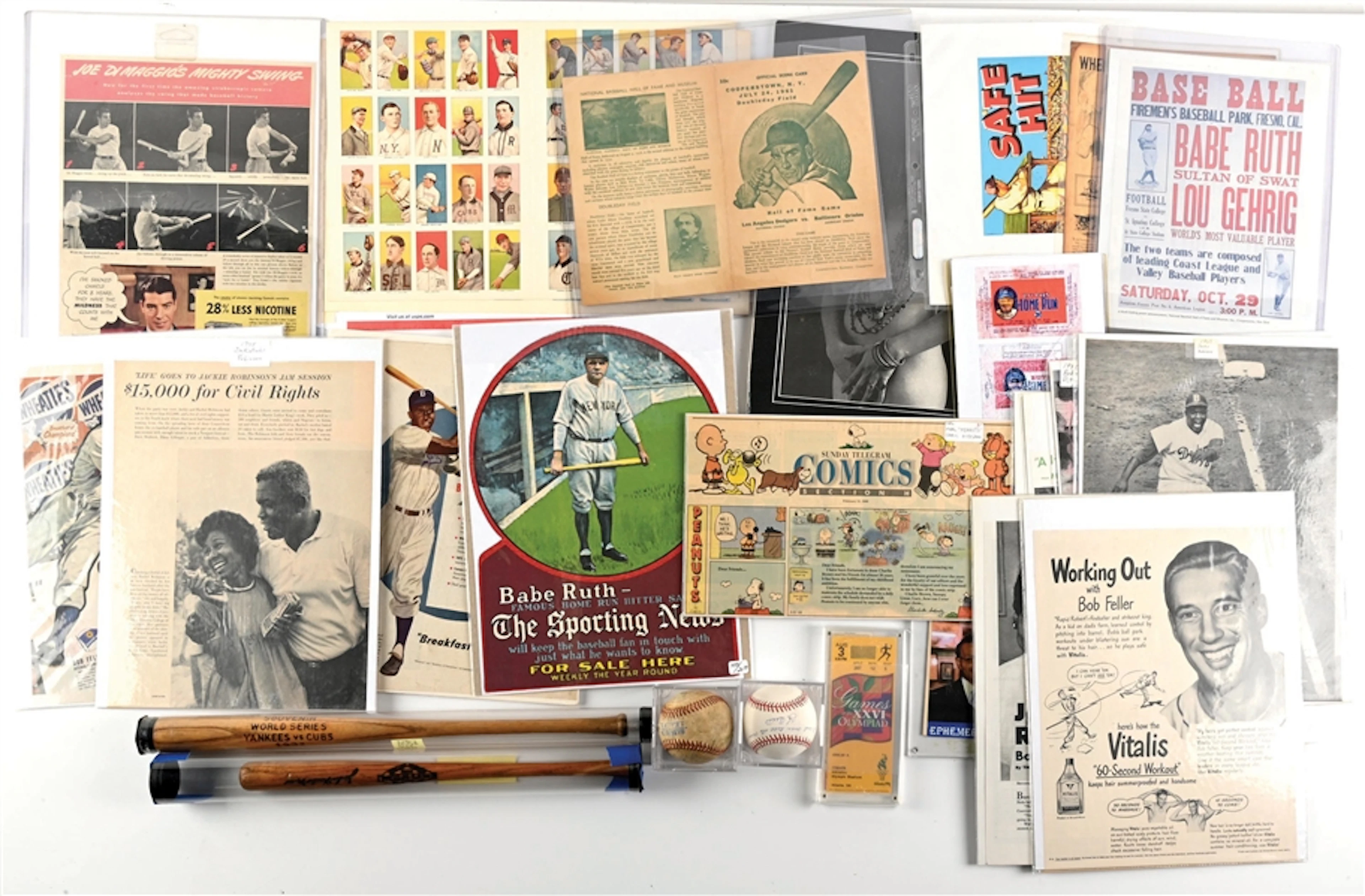 LARGE LOT OF BASEBALL MEMORABILIA, PHOTOGRAPHS, SOUVENIRS & EPHEMERA