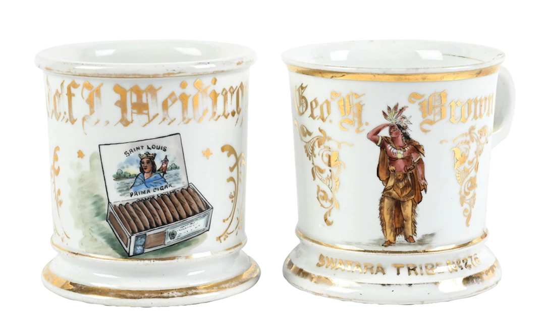LOT OF 2: TOBACCO PRODUCER SHAVING MUGS