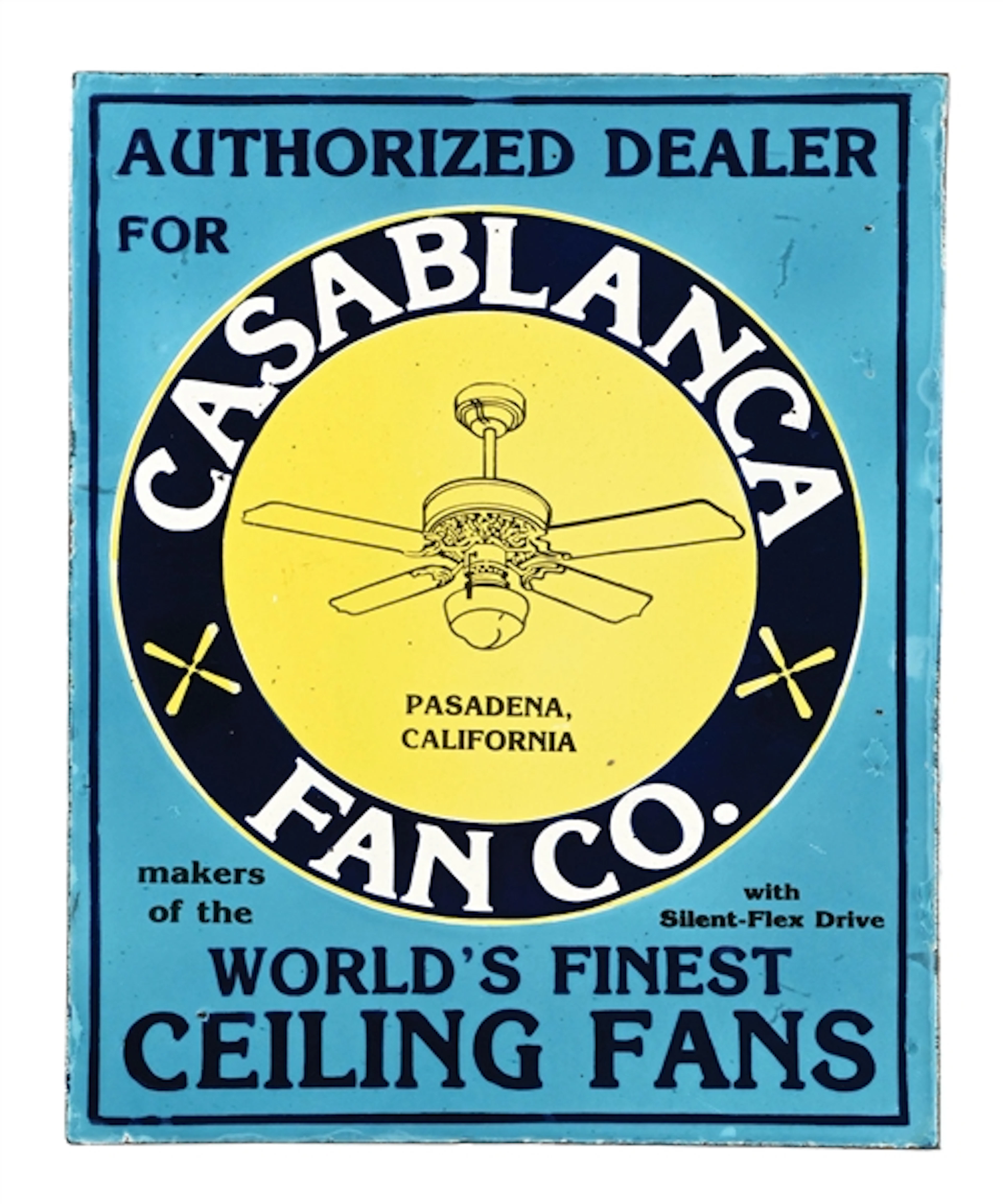 CASABLANCA FAN AUTHORIZED DEALER PORCELAIN FLANGE SIGN