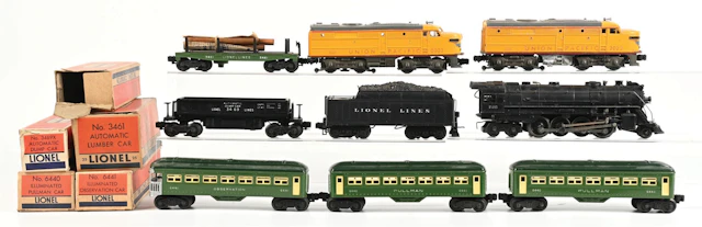 LOT OF 9: 1945-1950 LIONEL TRAINS