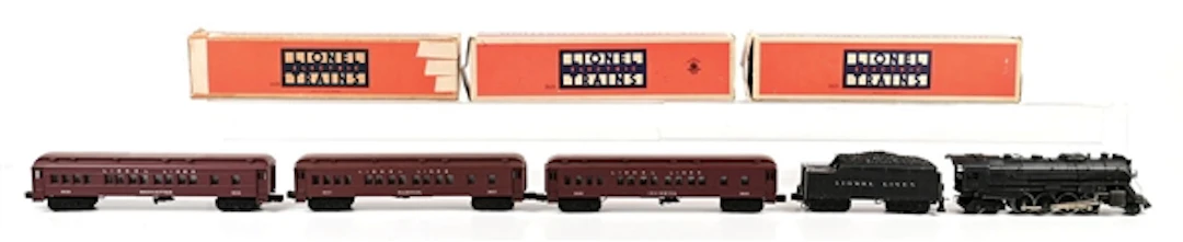 POST-WAR LIONEL O-GA. NO. 726 STEAM LOCOMOTIVE PASSENGER SET