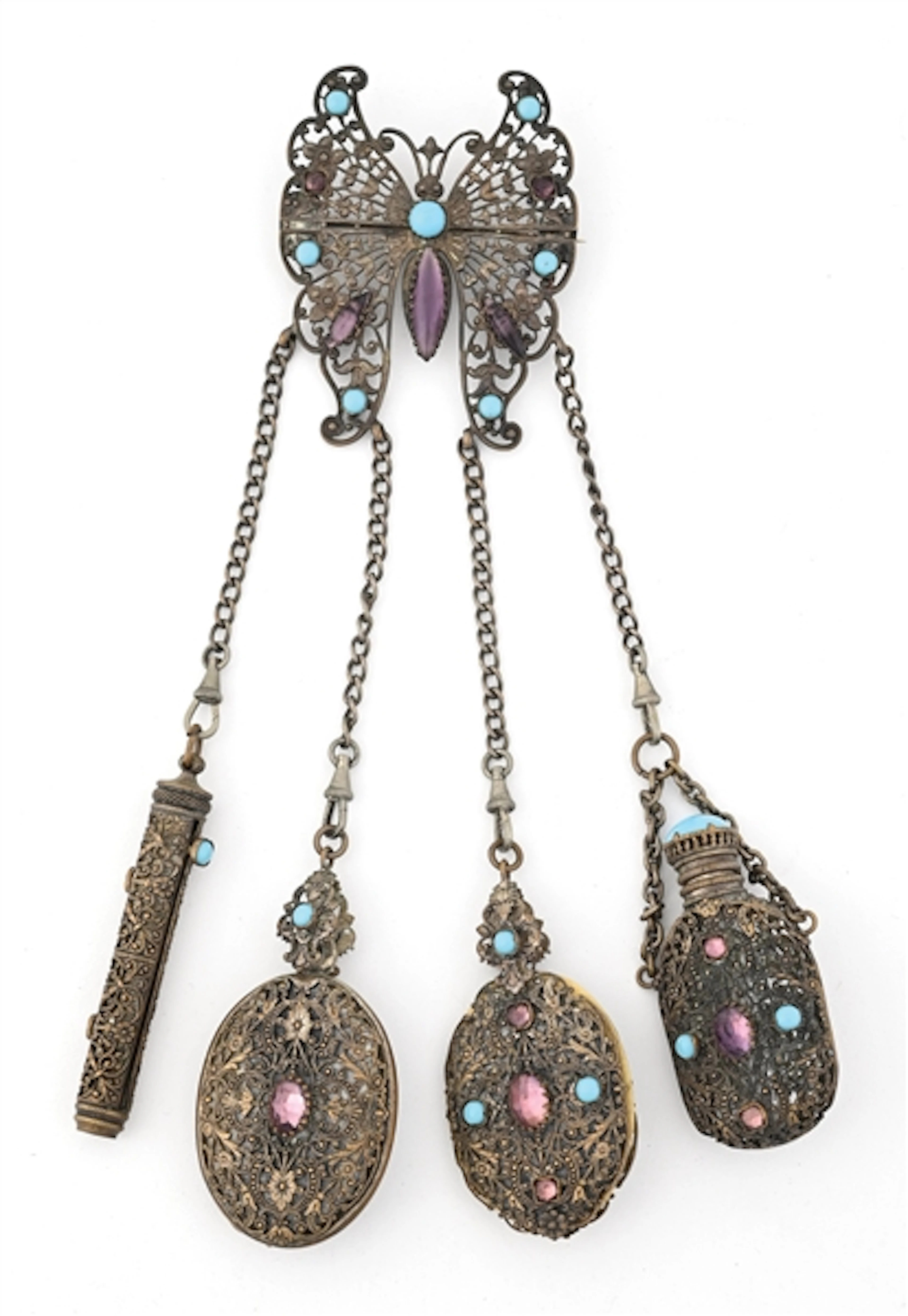 VICTORIAN DANCE CHATELAINE FEATURING BUTTERFLY CLASP